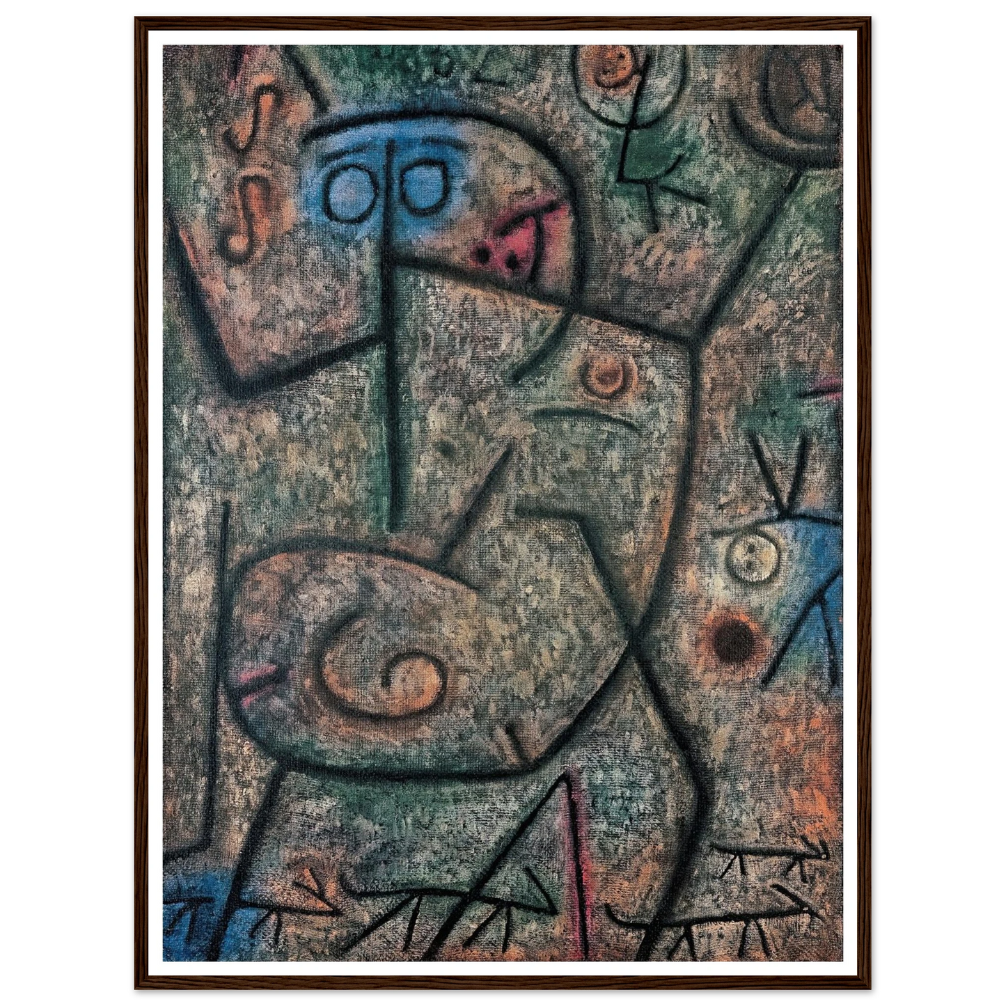 Oh! These Rumors! (1939) Art Print | Paul Klee - Framed Poster - 30x40 cm / 12x16″ - Black frame