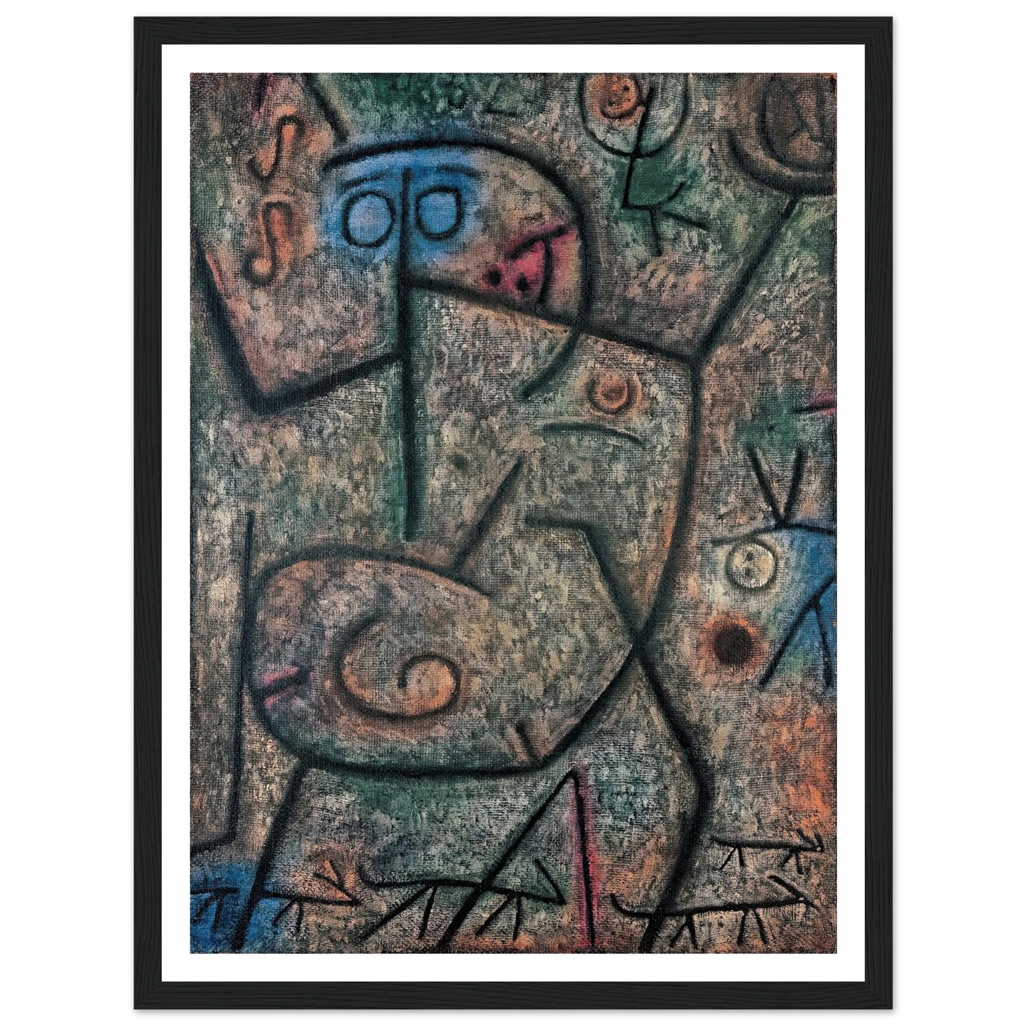 Oh! These Rumors! (1939) Art Print | Paul Klee - Framed Poster - 30x40 cm / 12x16″ - Black frame