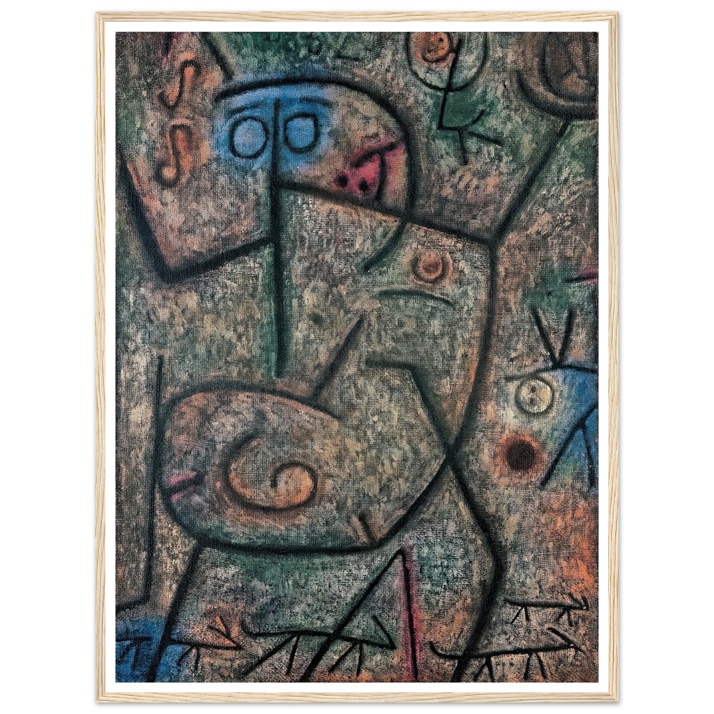 Oh! These Rumors! (1939) Art Print | Paul Klee - Framed Poster - 30x40 cm / 12x16″ - Black frame