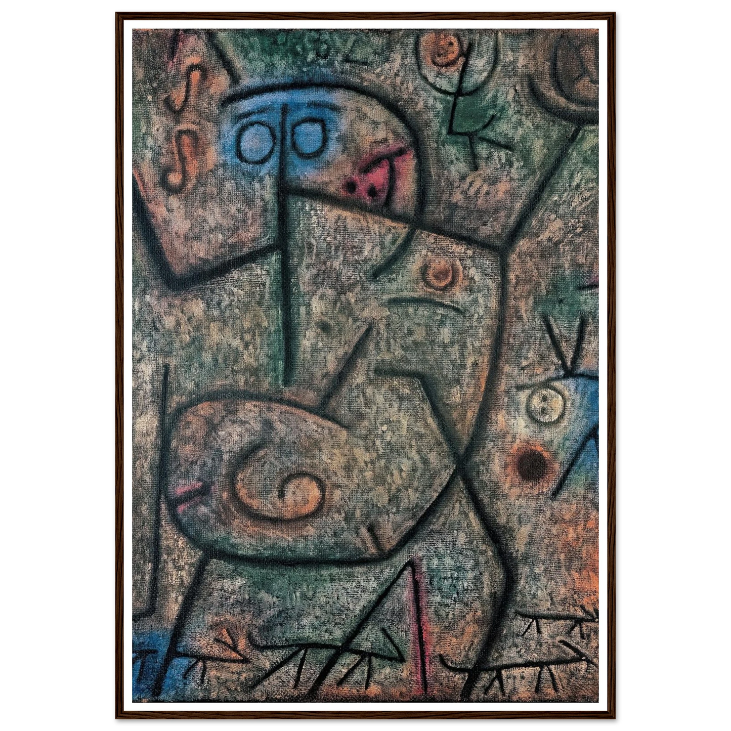 Oh! These Rumors! (1939) Art Print | Paul Klee - Framed Poster - 30x40 cm / 12x16″ - Black frame