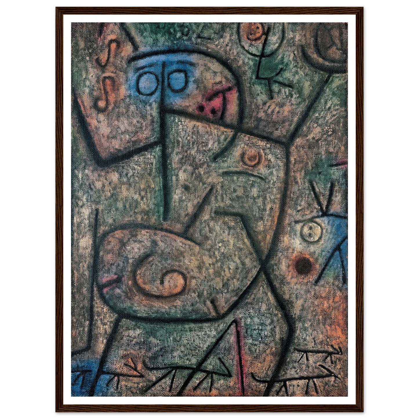 Oh! These Rumors! (1939) Art Print | Paul Klee - Framed Poster - 30x40 cm / 12x16″ - Black frame