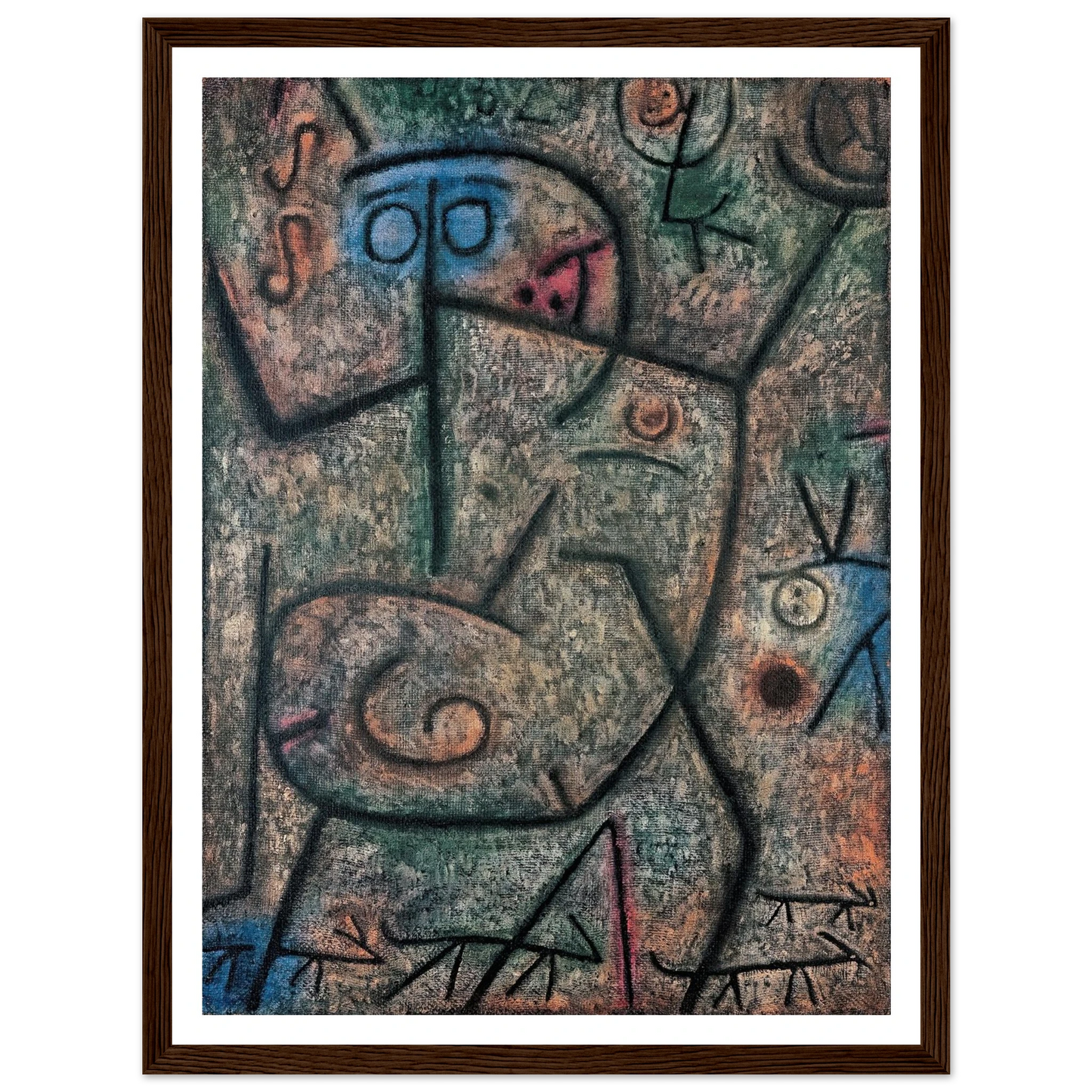 Oh! These Rumors! (1939) Art Print | Paul Klee - Framed Poster - 30x40 cm / 12x16″ - Black frame
