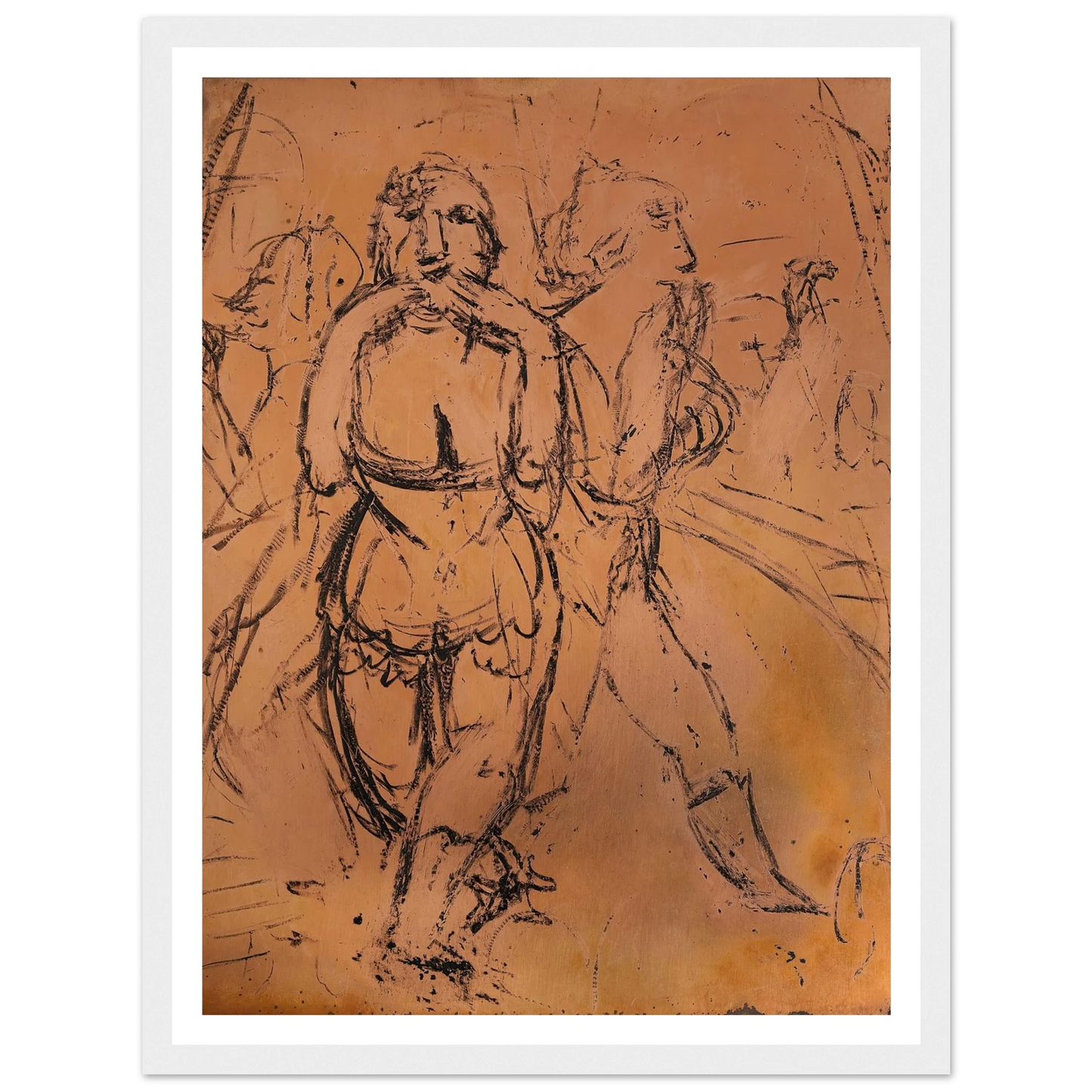 Ohne Titel (Kusshand werfende Zirkustänzerinnen) Art Print | Paul Kleinschmidt - Framed Poster - 30x40 cm / 12x16″ - Black frame