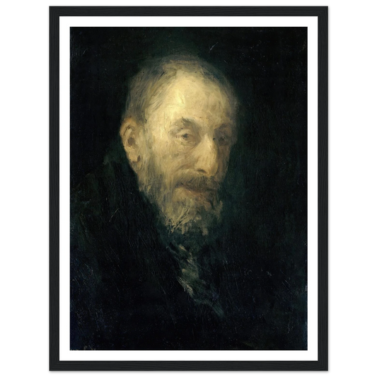 ‘Old Isaac’ (1896) Art Print | Jozef Israels - Framed Poster - 30x40 cm / 12x16″ - Black frame
