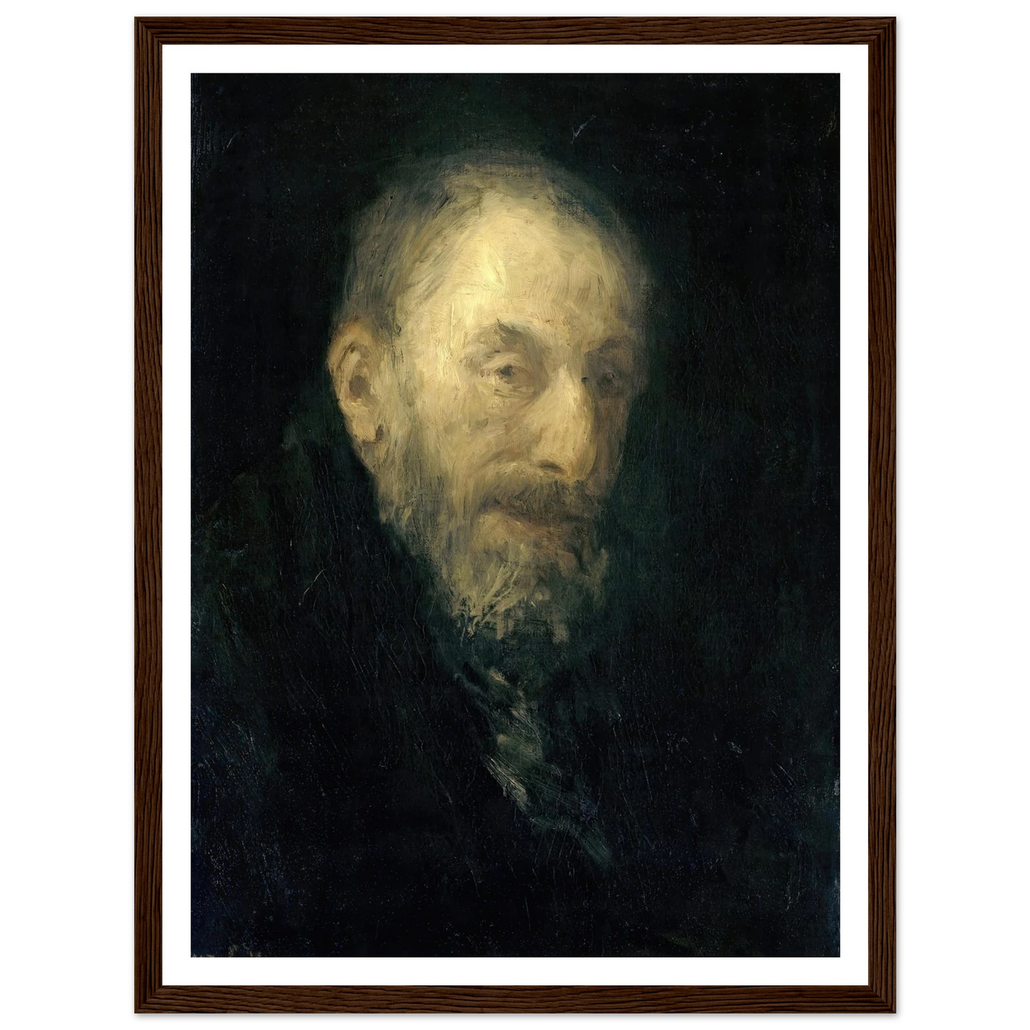 ‘Old Isaac’ (1896) Art Print | Jozef Israels - Framed Poster - 30x40 cm / 12x16″ - Black frame