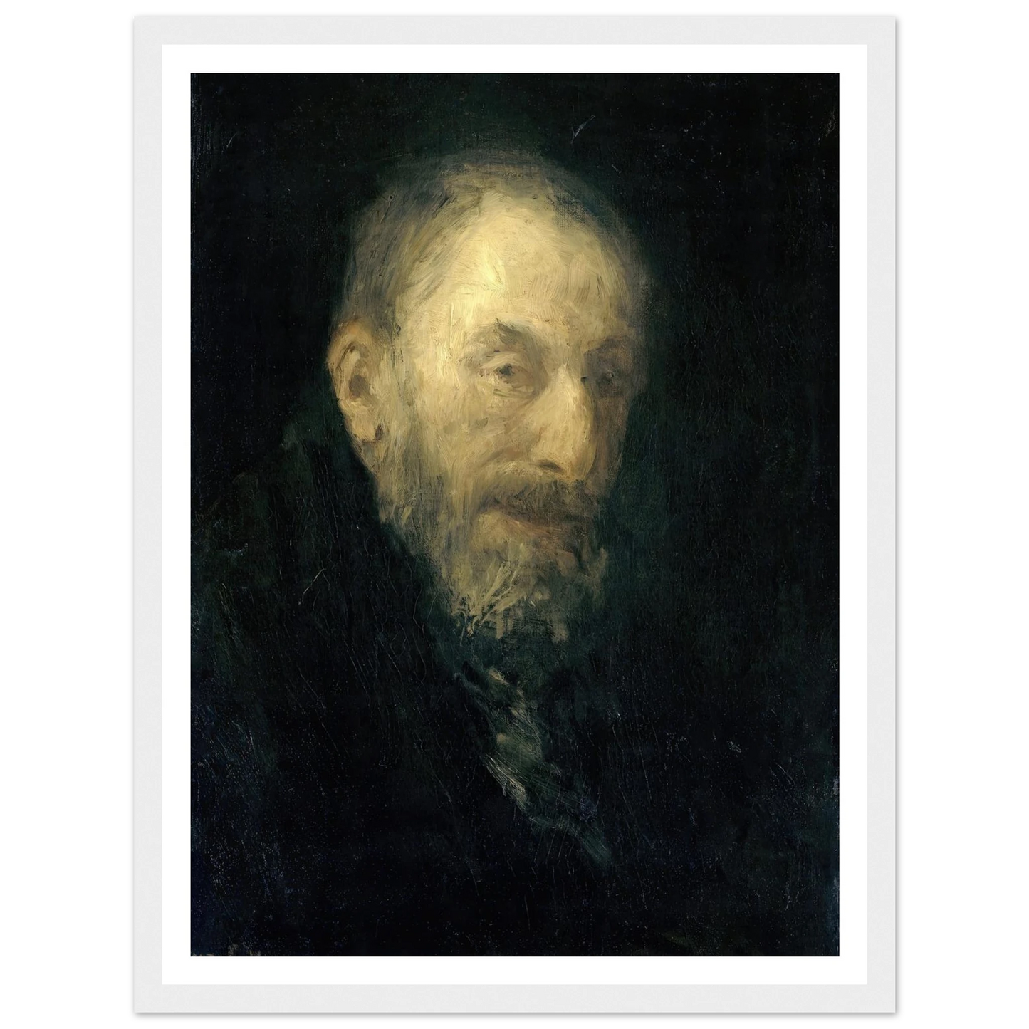 ‘Old Isaac’ (1896) Art Print | Jozef Israels - Framed Poster - 30x40 cm / 12x16″ - Black frame