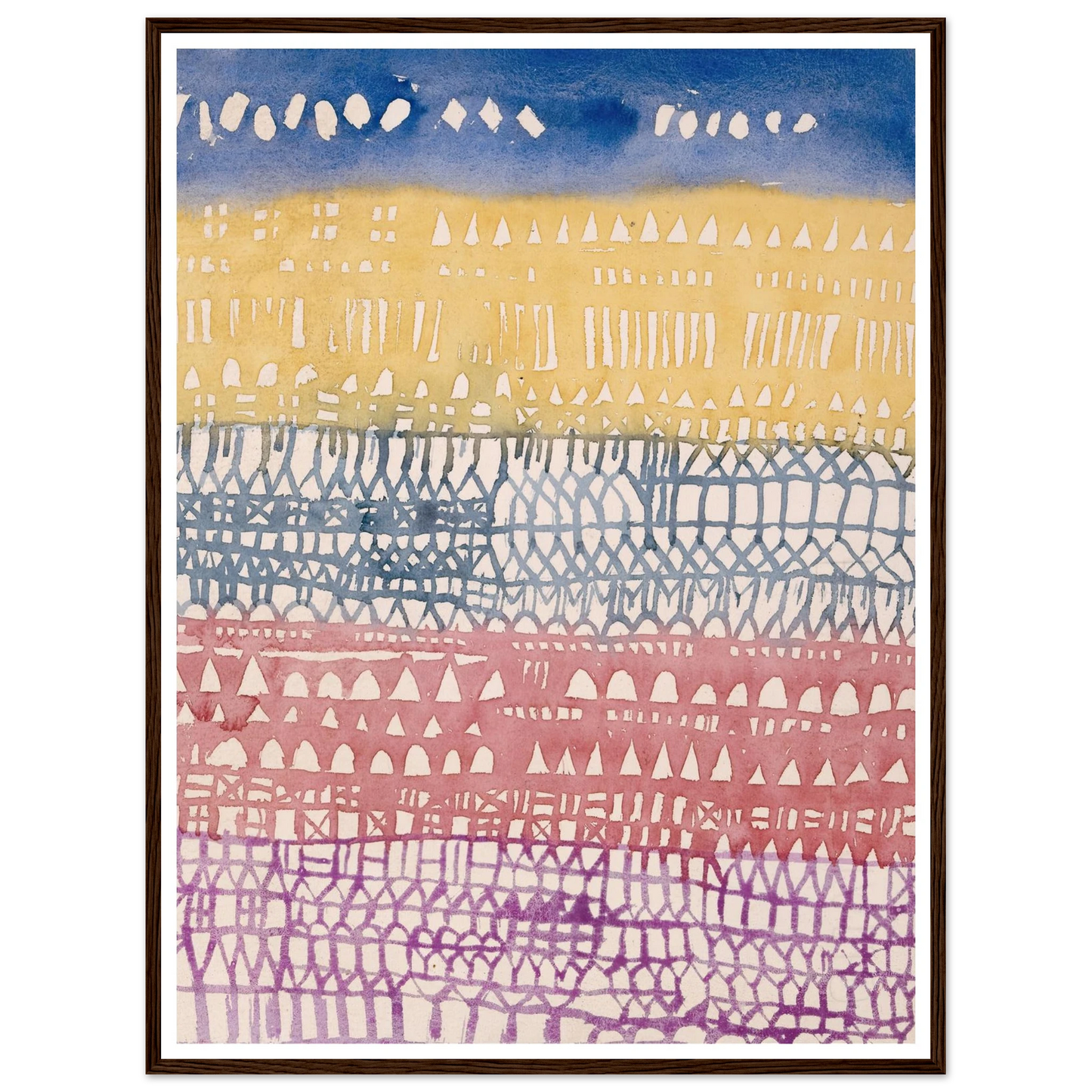 Old town (overview) (1928) Art Print | Paul Klee - Framed Poster - 30x40 cm / 12x16″ - Black frame