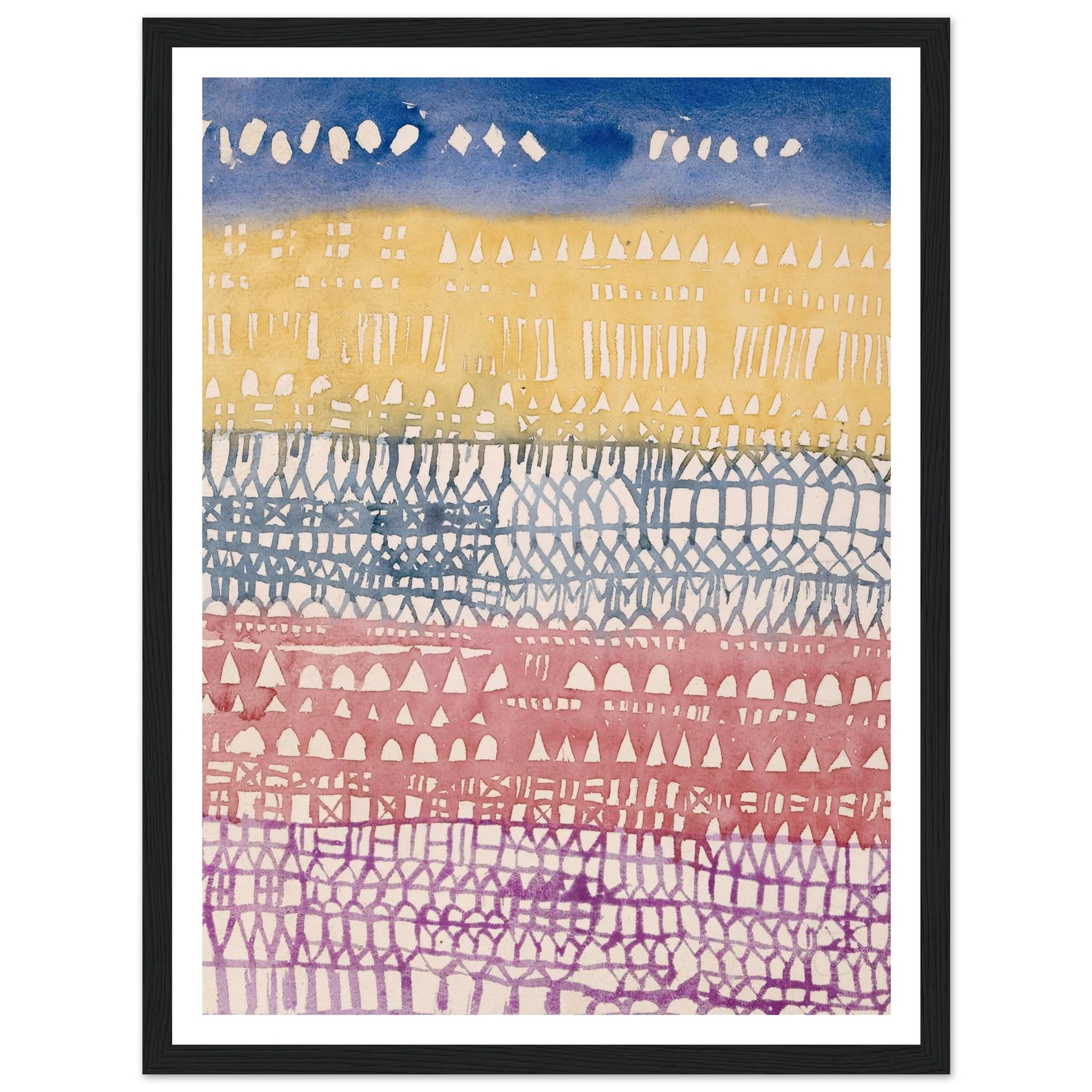 Old town (overview) (1928) Art Print | Paul Klee - Framed Poster - 30x40 cm / 12x16″ - Black frame