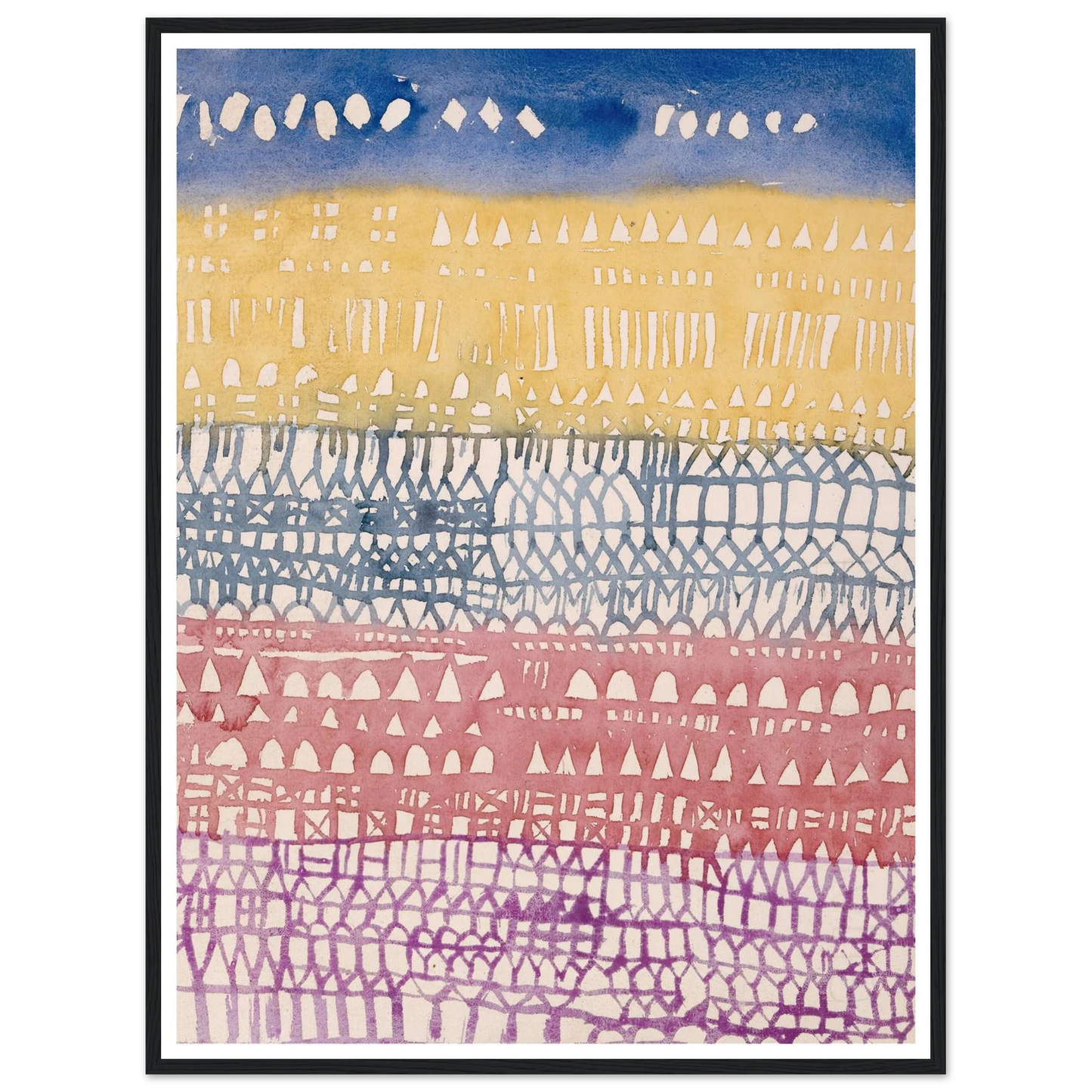 Old town (overview) (1928) Art Print | Paul Klee - Framed Poster - 30x40 cm / 12x16″ - Black frame