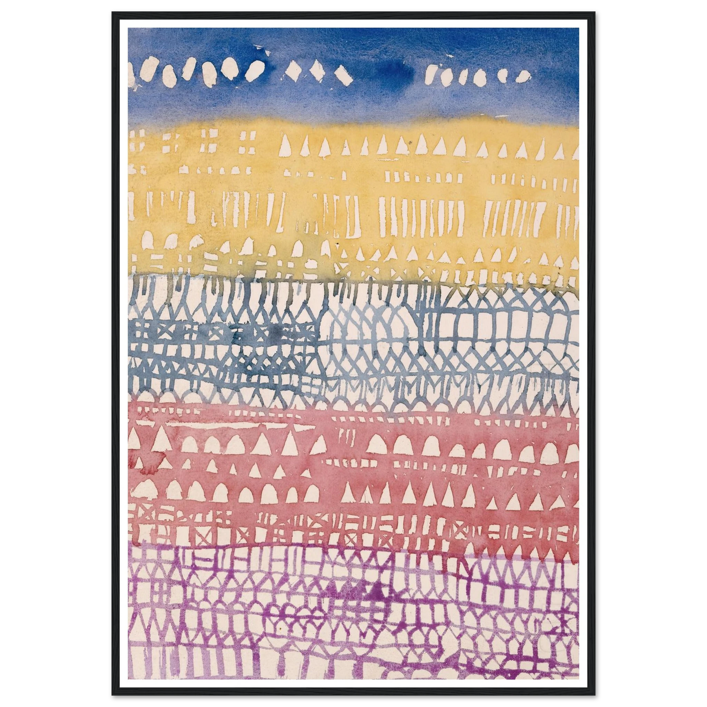 Old town (overview) (1928) Art Print | Paul Klee - Framed Poster - 30x40 cm / 12x16″ - Black frame