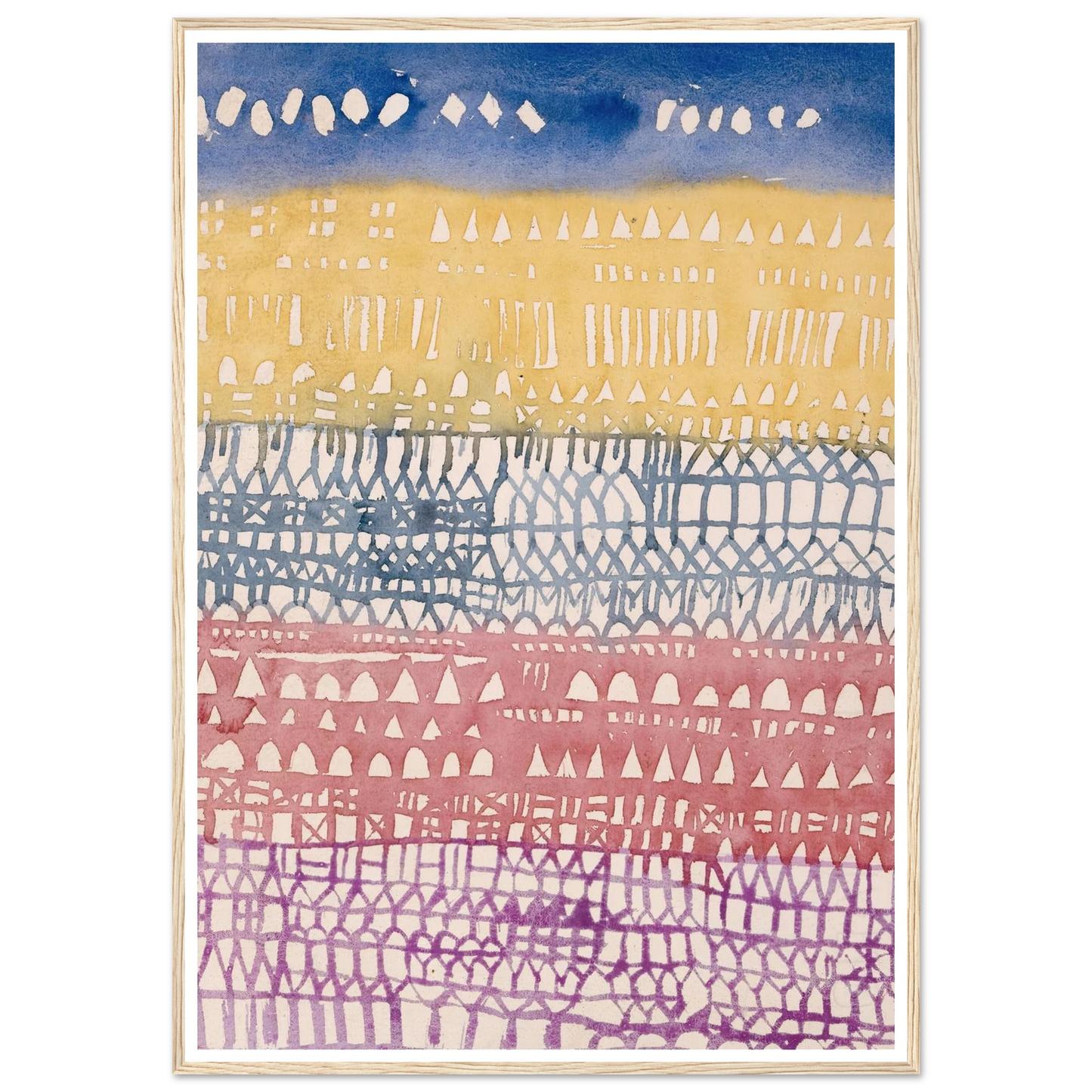 Old town (overview) (1928) Art Print | Paul Klee - Framed Poster - 30x40 cm / 12x16″ - Black frame