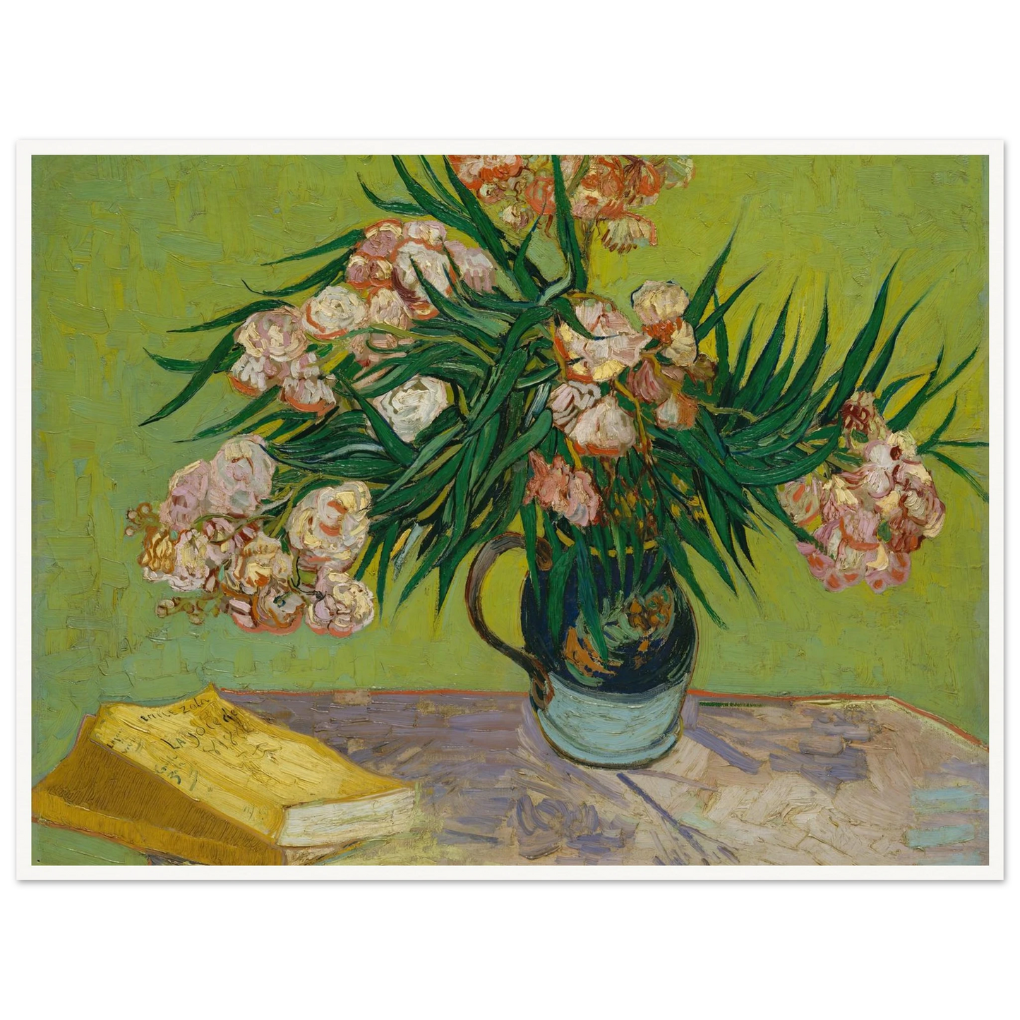 Oleanders (1888) Art Print | Vincent van Gogh - Framed Poster - 30x40 cm / 12x16″ - Black frame