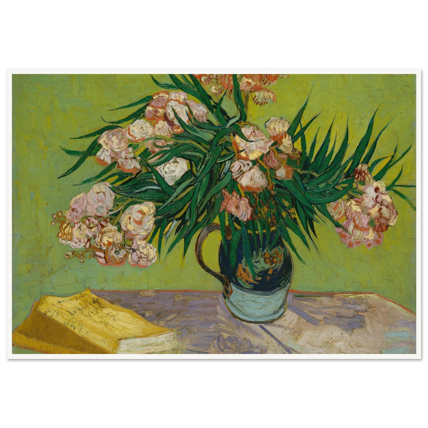 Oleanders (1888) Art Print | Vincent van Gogh - Framed Poster - 30x40 cm / 12x16″ - Black frame