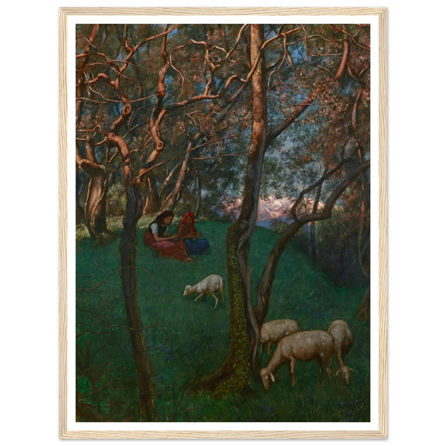 Olive Grove at Lake Garda (1892) Art Print | Hans Thoma - Framed Poster - 30x40 cm / 12x16″ - Black frame