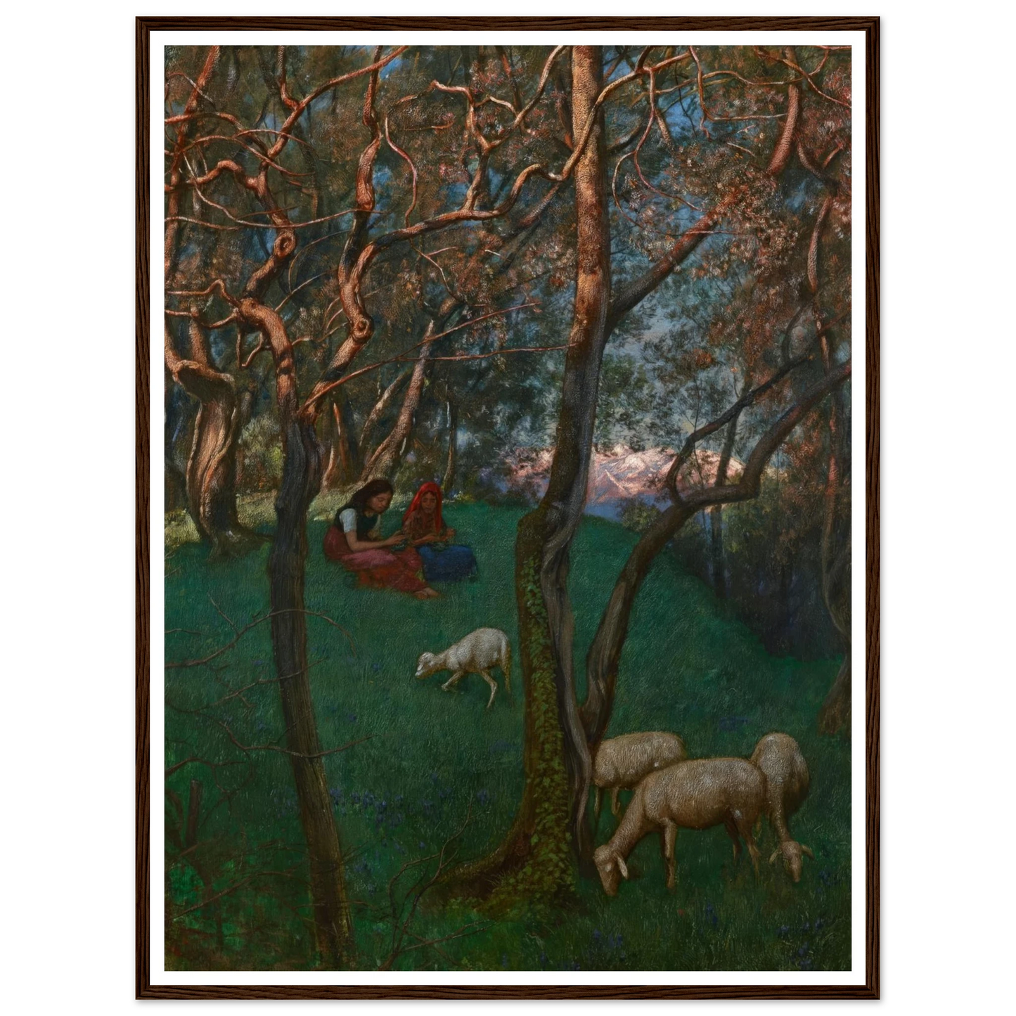 Olive Grove at Lake Garda (1892) Art Print | Hans Thoma - Framed Poster - 30x40 cm / 12x16″ - Black frame