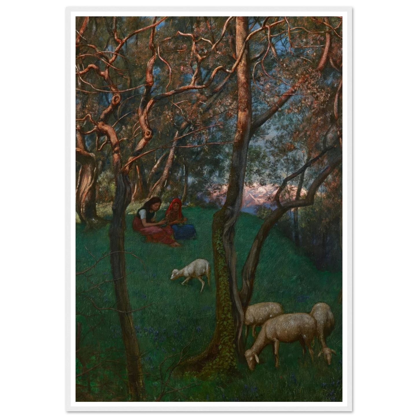 Olive Grove at Lake Garda (1892) Art Print | Hans Thoma - Framed Poster - 30x40 cm / 12x16″ - Black frame