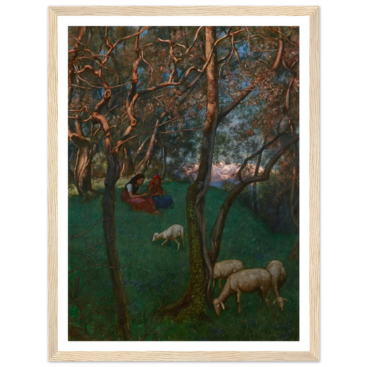 Olive Grove at Lake Garda (1892) Art Print | Hans Thoma - Framed Poster - 30x40 cm / 12x16″ - Black frame
