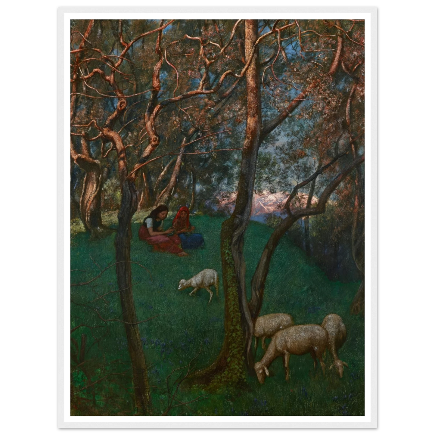 Olive Grove at Lake Garda (1892) Art Print | Hans Thoma - Framed Poster - 30x40 cm / 12x16″ - Black frame