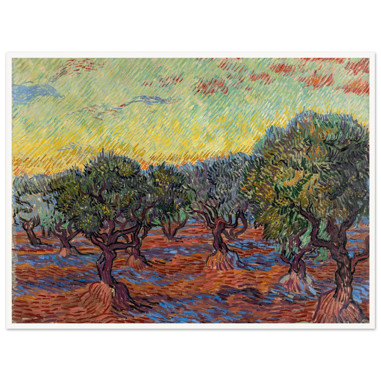 Olive Grove, Saint-Rémy (1889) Art Print | Vincent van Gogh - Framed Poster - 30x40 cm / 12x16″ - Black frame