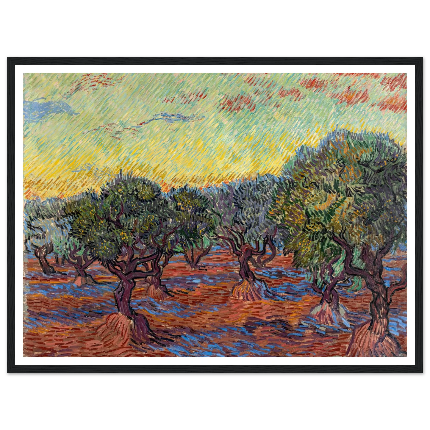 Olive Grove, Saint-Rémy (1889) Art Print | Vincent van Gogh - Framed Poster - 30x40 cm / 12x16″ - Black frame
