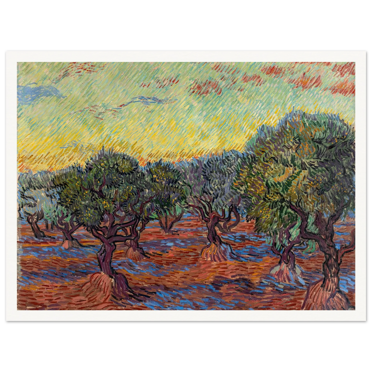 Olive Grove, Saint-Rémy (1889) Art Print | Vincent van Gogh - Framed Poster - 30x40 cm / 12x16″ - Black frame