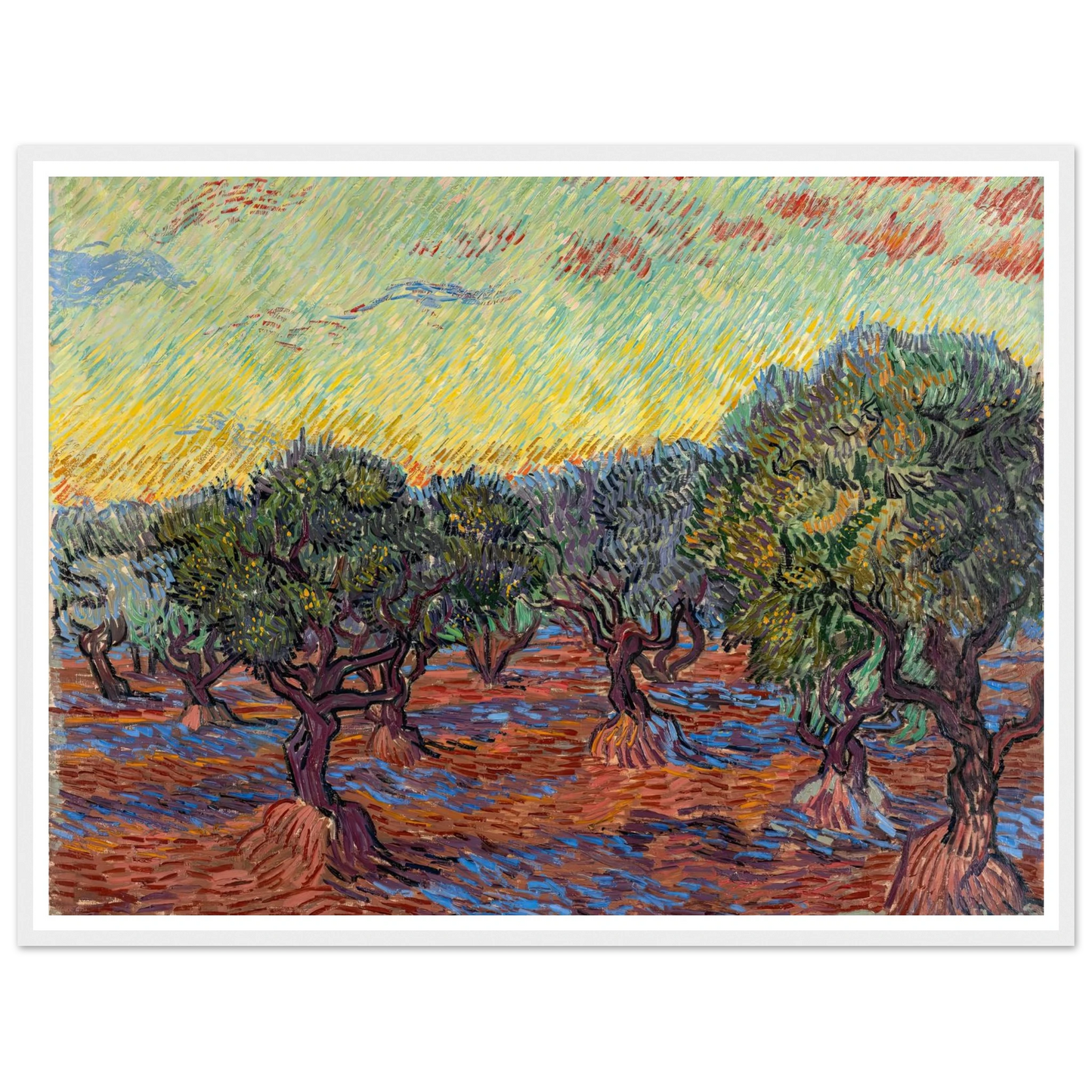 Olive Grove, Saint-Rémy (1889) Art Print | Vincent van Gogh - Framed Poster - 30x40 cm / 12x16″ - Black frame