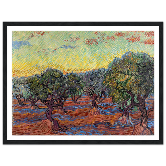 Olive Grove, Saint-Rémy (1889) Art Print | Vincent van Gogh - Framed Poster - 30x40 cm / 12x16″ - Black frame