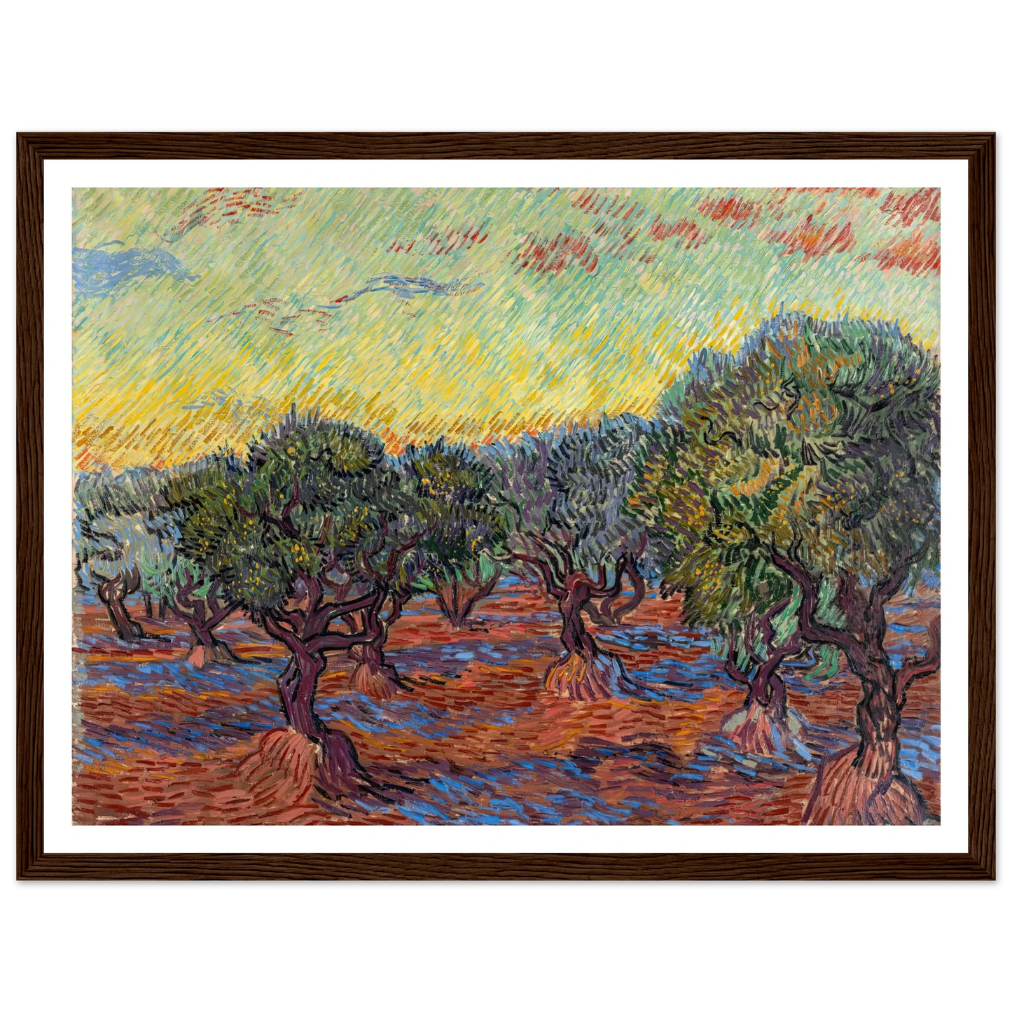 Olive Grove, Saint-Rémy (1889) Art Print | Vincent van Gogh - Framed Poster - 30x40 cm / 12x16″ - Black frame