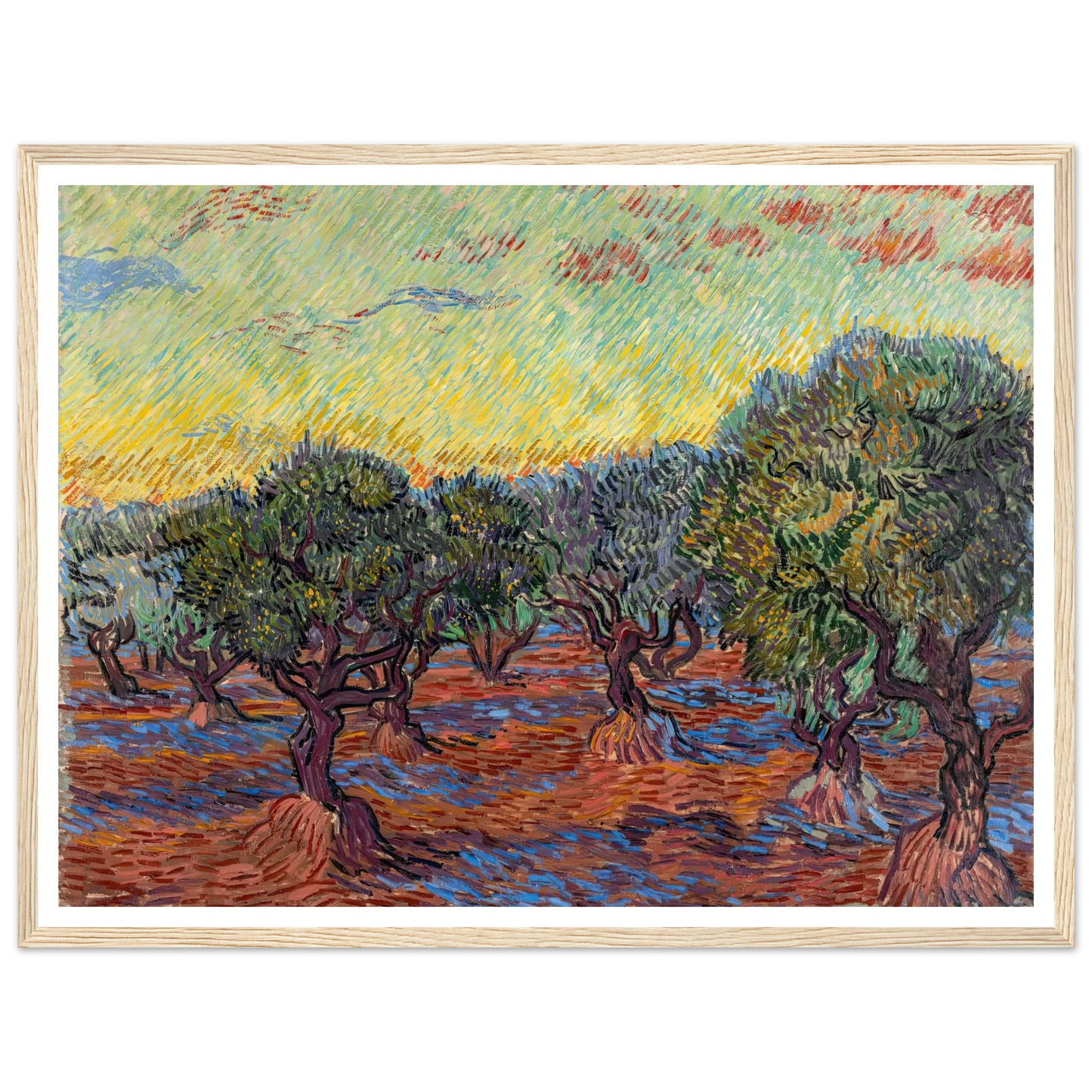 Olive Grove, Saint-Rémy (1889) Art Print | Vincent van Gogh - Framed Poster - 30x40 cm / 12x16″ - Black frame