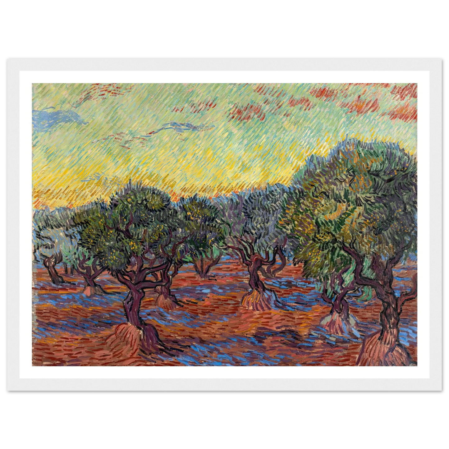 Olive Grove, Saint-Rémy (1889) Art Print | Vincent van Gogh - Framed Poster - 30x40 cm / 12x16″ - Black frame
