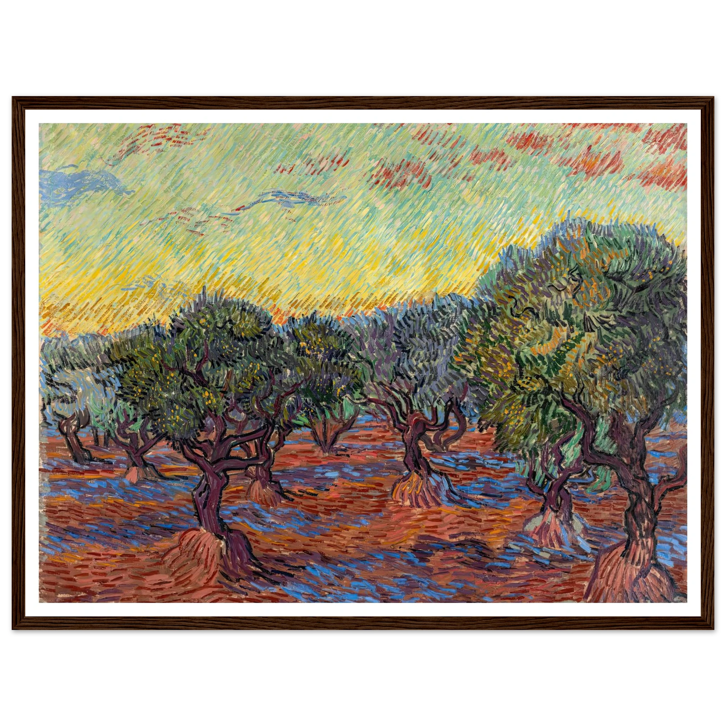 Olive Grove, Saint-Rémy (1889) Art Print | Vincent van Gogh - Framed Poster - 30x40 cm / 12x16″ - Black frame