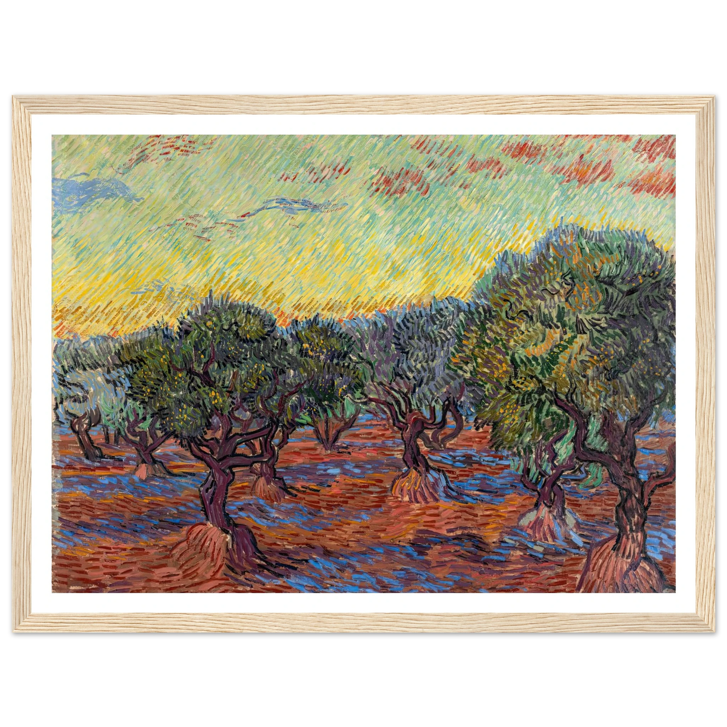 Olive Grove, Saint-Rémy (1889) Art Print | Vincent van Gogh - Framed Poster - 30x40 cm / 12x16″ - Black frame