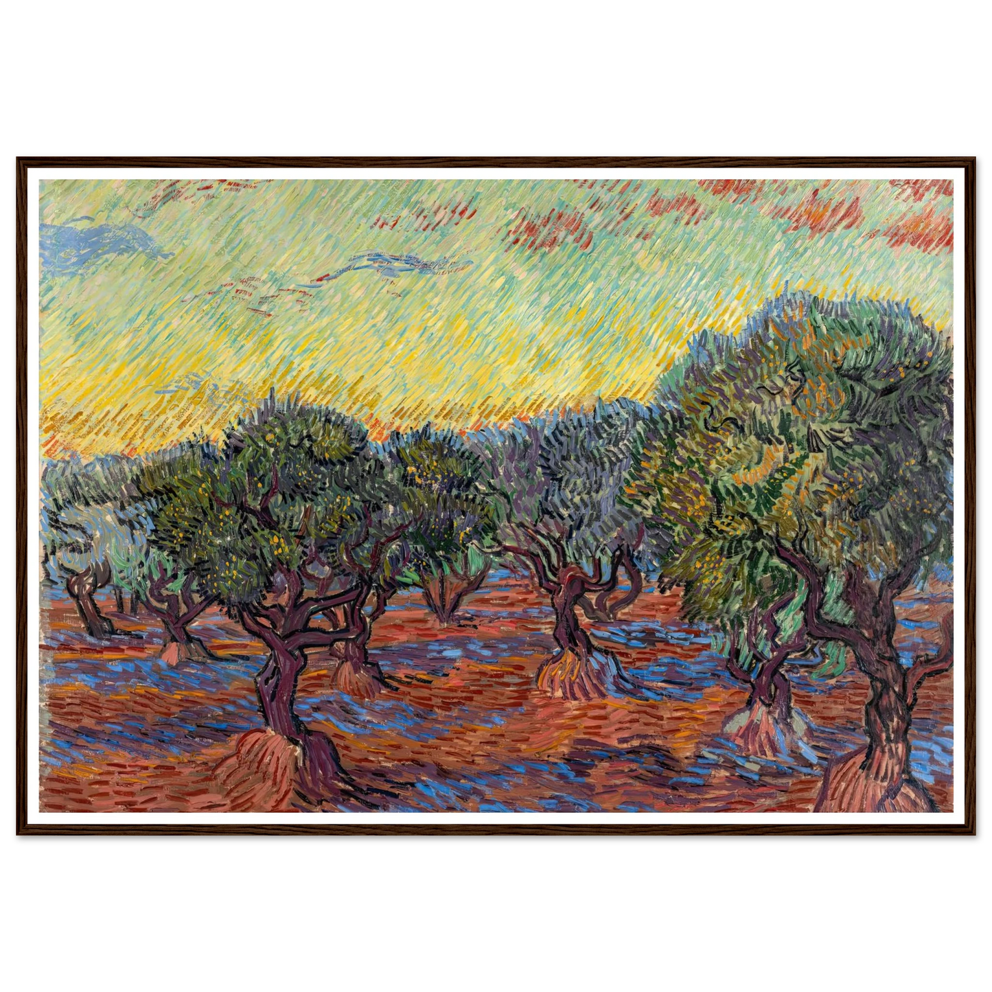 Olive Grove, Saint-Rémy (1889) Art Print | Vincent van Gogh - Framed Poster - 30x40 cm / 12x16″ - Black frame