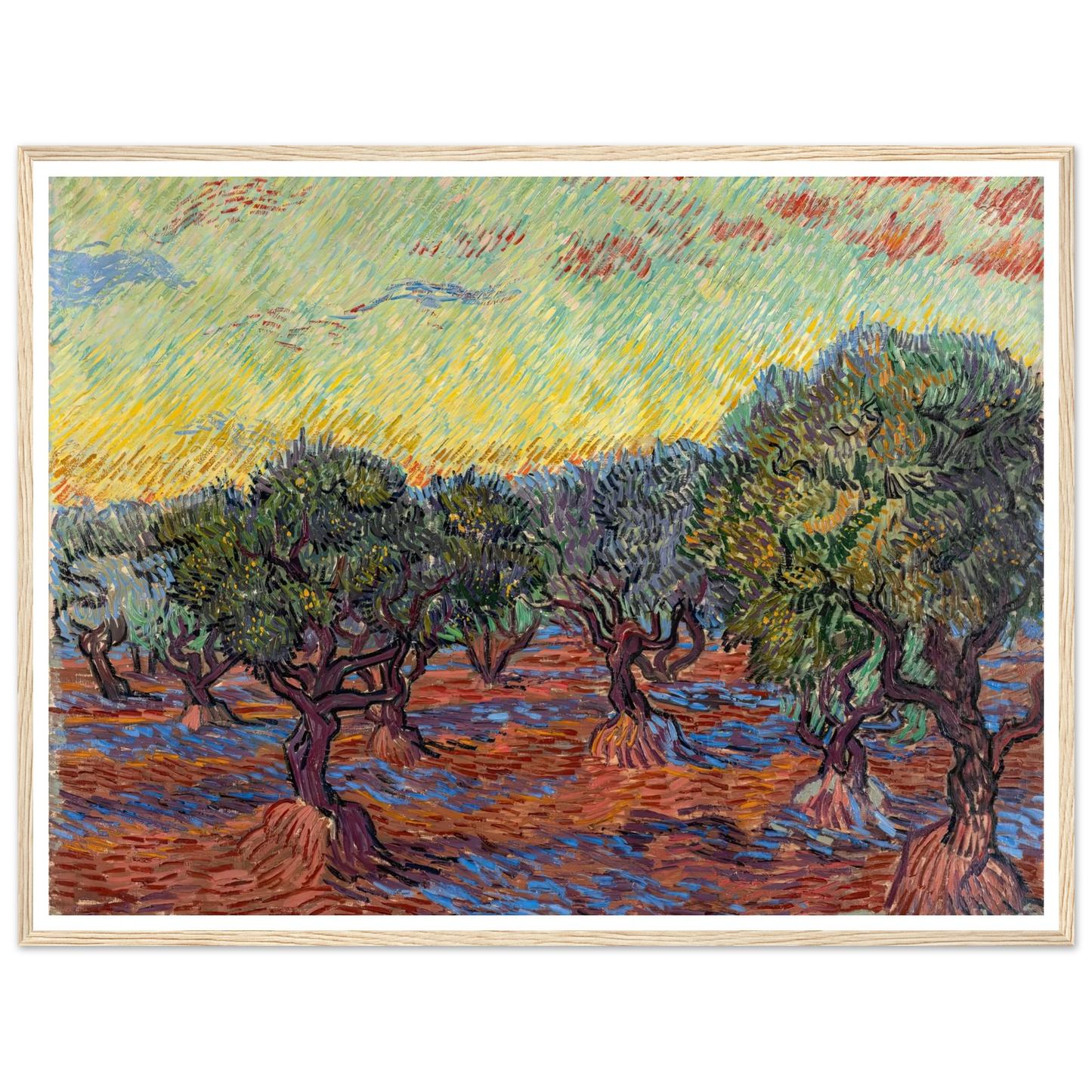 Olive Grove, Saint-Rémy (1889) Art Print | Vincent van Gogh - Framed Poster - 30x40 cm / 12x16″ - Black frame