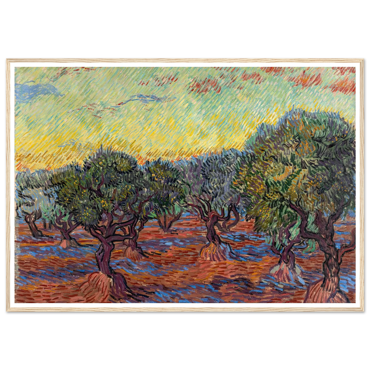 Olive Grove, Saint-Rémy (1889) Art Print | Vincent van Gogh - Framed Poster - 30x40 cm / 12x16″ - Black frame