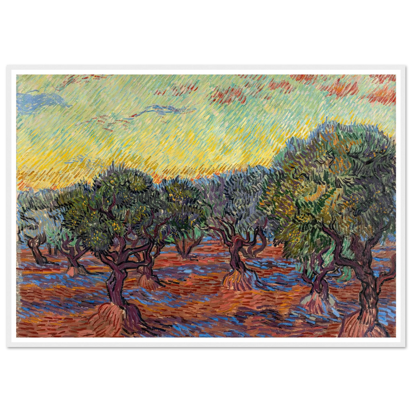 Olive Grove, Saint-Rémy (1889) Art Print | Vincent van Gogh - Framed Poster - 30x40 cm / 12x16″ - Black frame