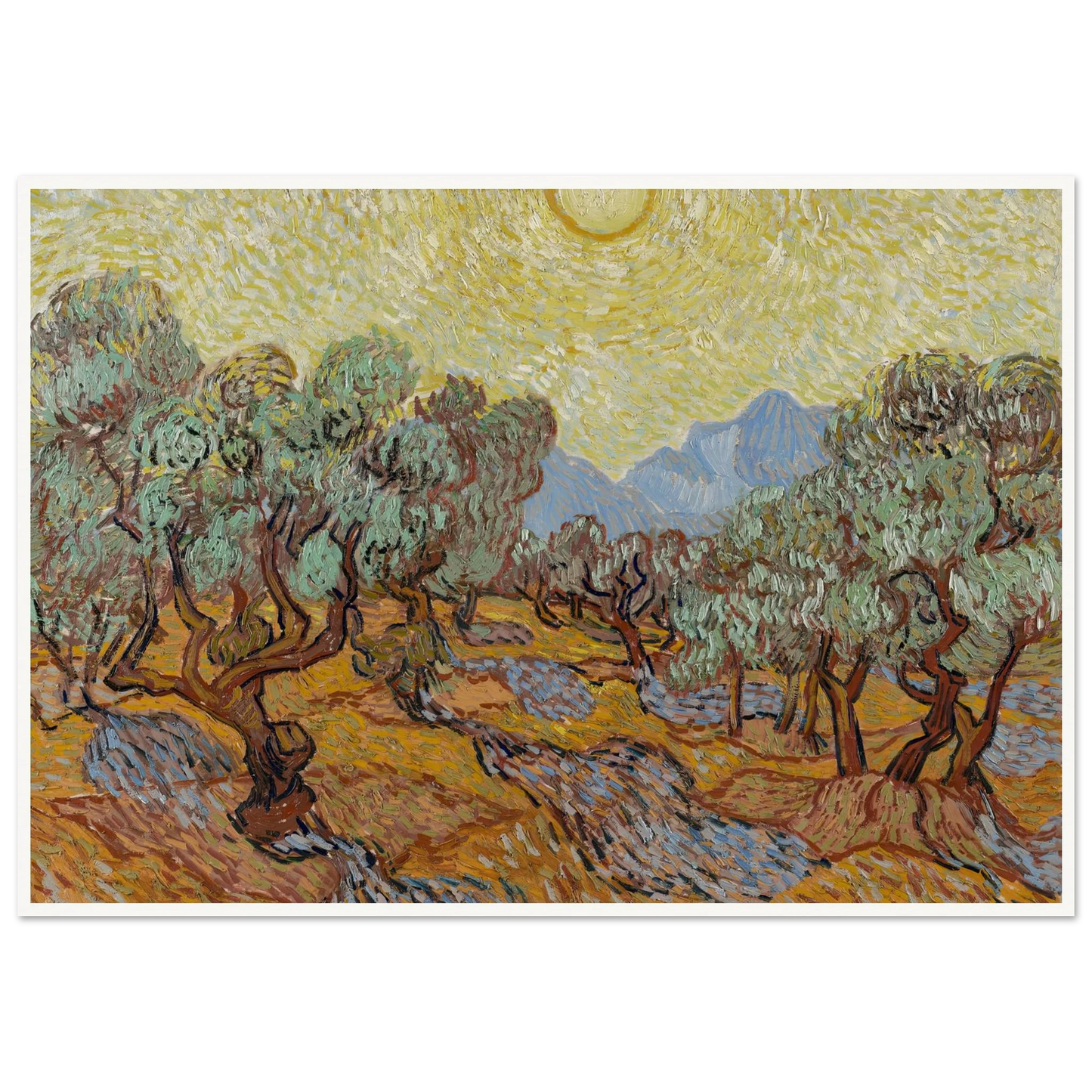 Olive Trees (1889) Art Print | Vincent van Gogh - Framed Poster - 30x40 cm / 12x16″ - Black frame