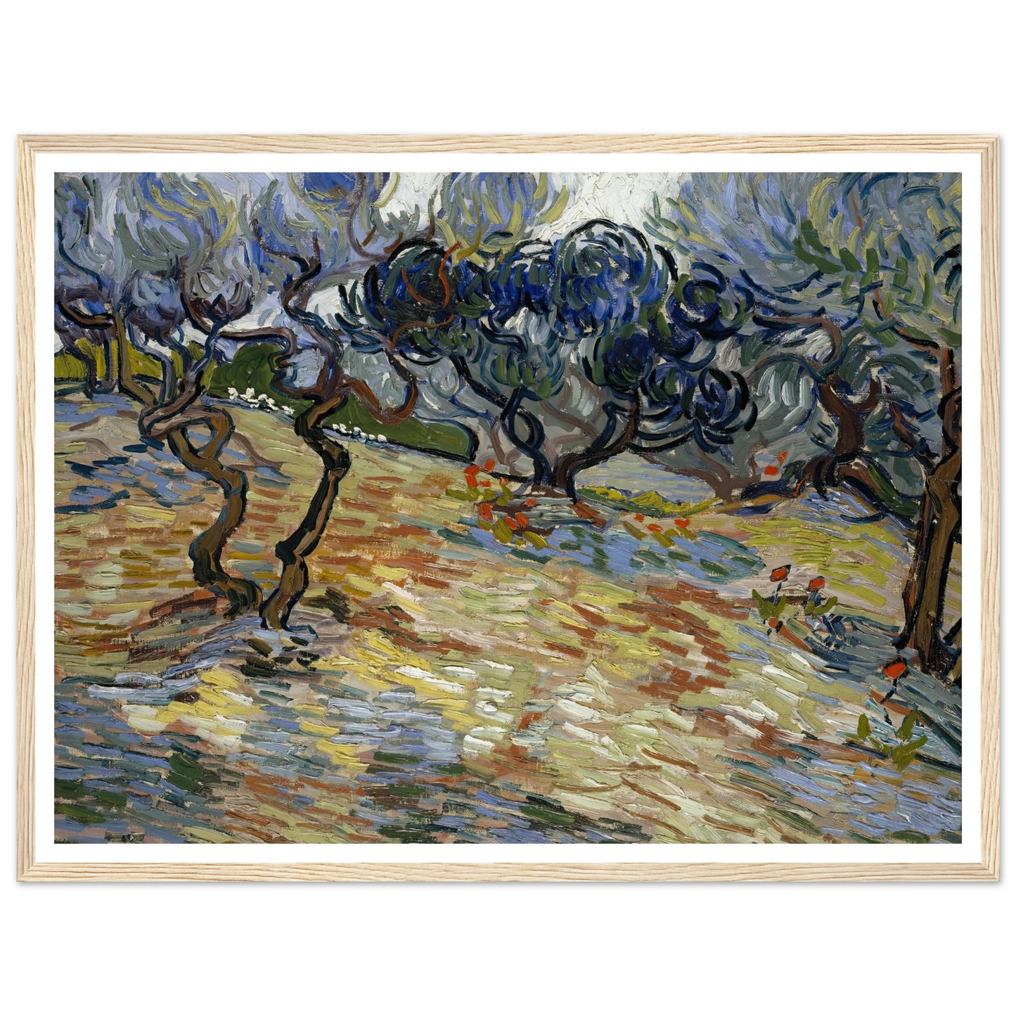 Olive Trees Art Print | Vincent van Gogh - Framed Poster - 30x40 cm / 12x16″ - Black frame