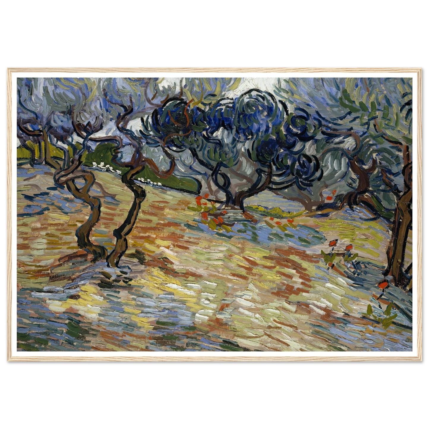 Olive Trees Art Print | Vincent van Gogh - Framed Poster - 30x40 cm / 12x16″ - Black frame