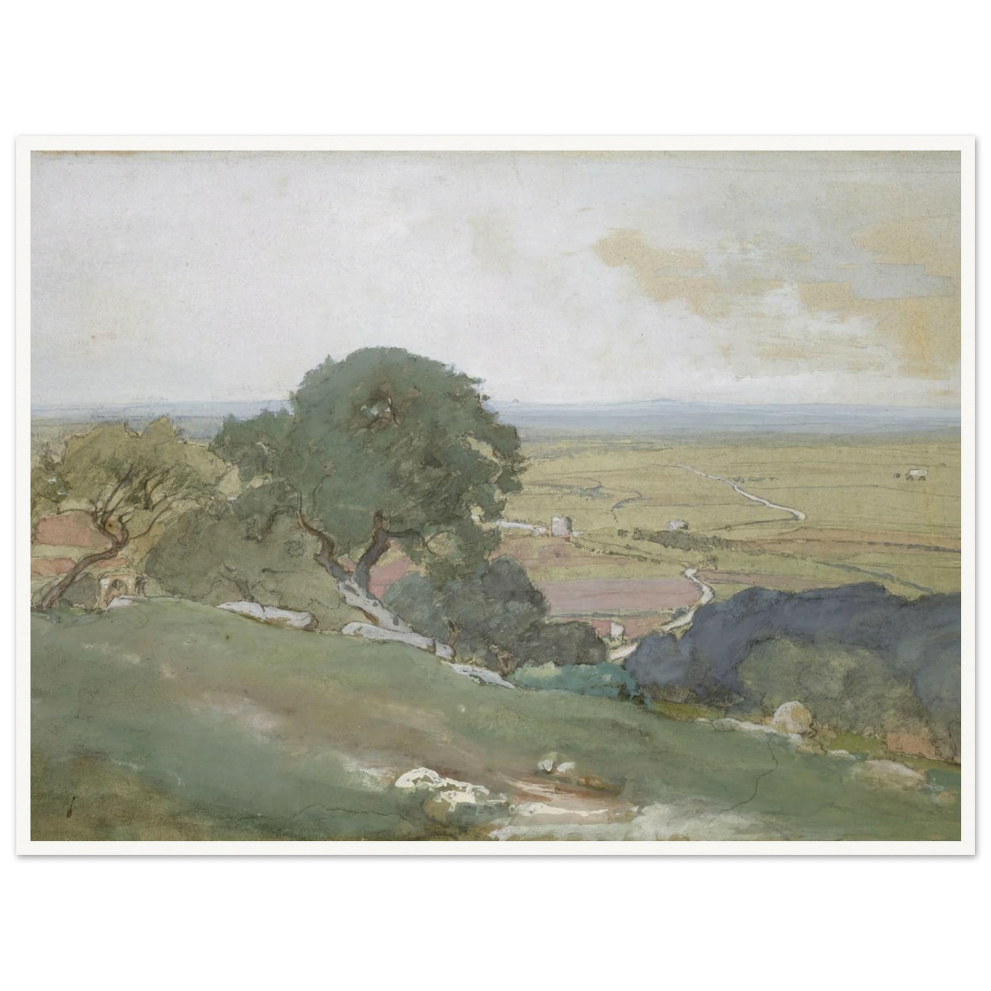 Olive Trees at Tivoli (1873) Art Print | George Inness - Framed Poster - 30x40 cm / 12x16″ - Black frame