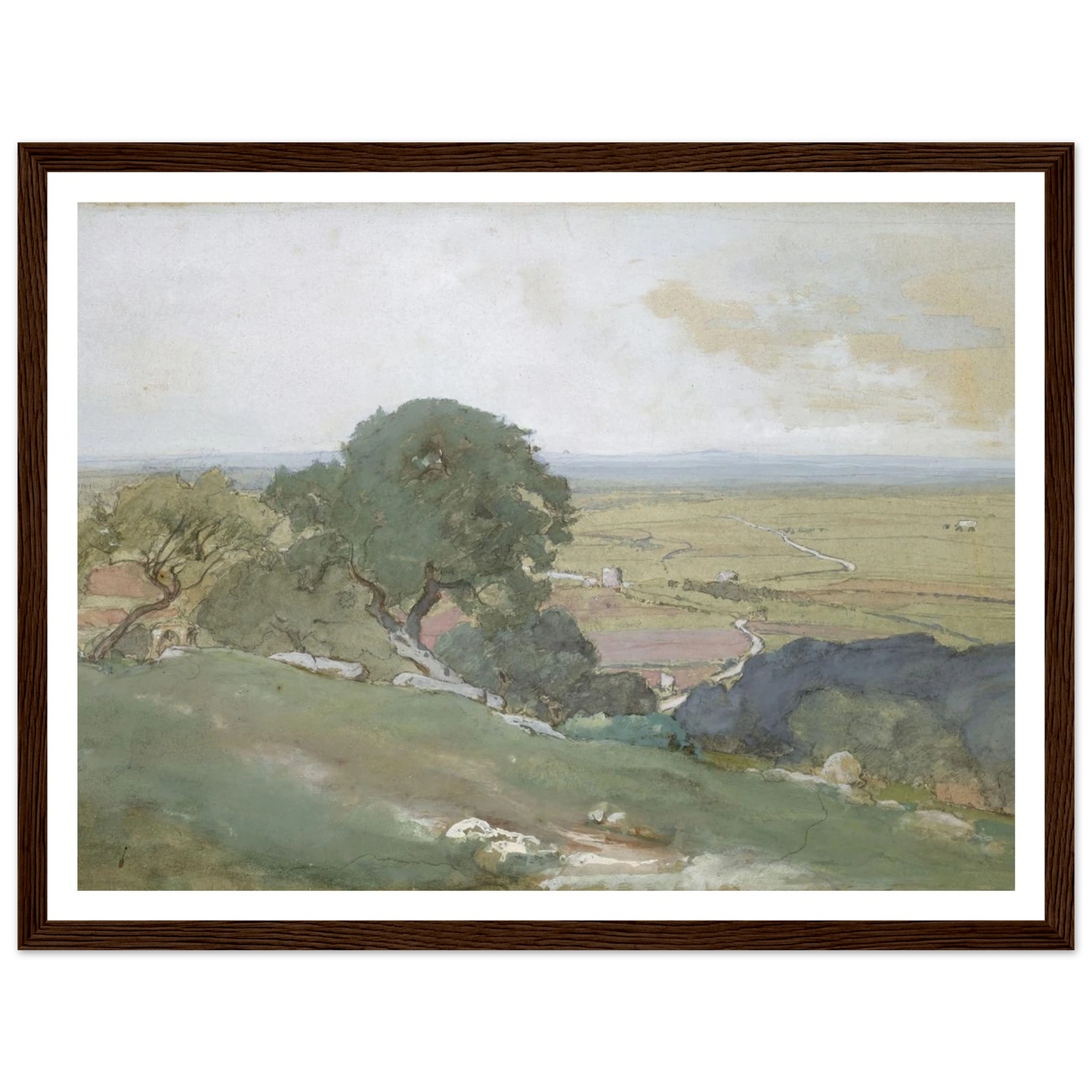 Olive Trees at Tivoli (1873) Art Print | George Inness - Framed Poster - 30x40 cm / 12x16″ - Black frame