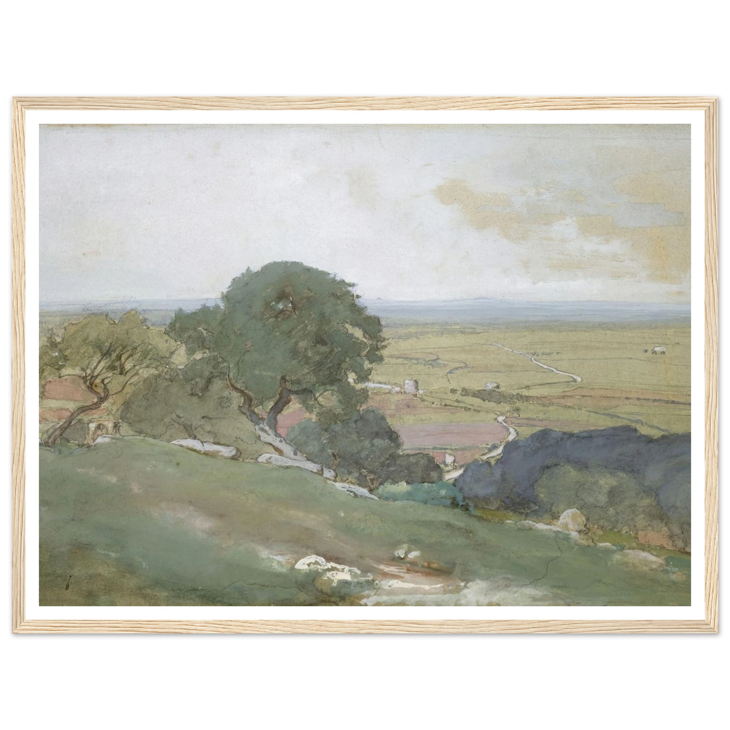 Olive Trees at Tivoli (1873) Art Print | George Inness - Framed Poster - 30x40 cm / 12x16″ - Black frame