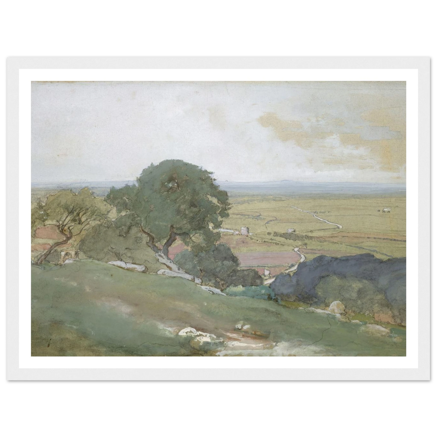 Olive Trees at Tivoli (1873) Art Print | George Inness - Framed Poster - 30x40 cm / 12x16″ - Black frame