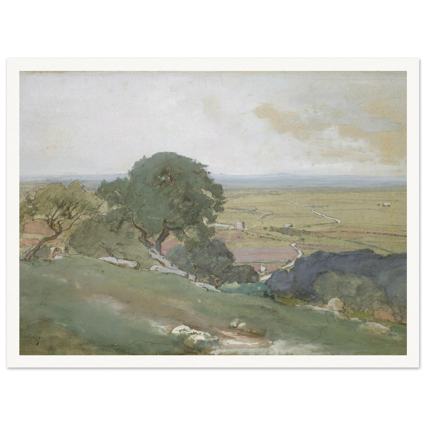 Olive Trees at Tivoli (1873) Art Print | George Inness - Framed Poster - 30x40 cm / 12x16″ - Black frame