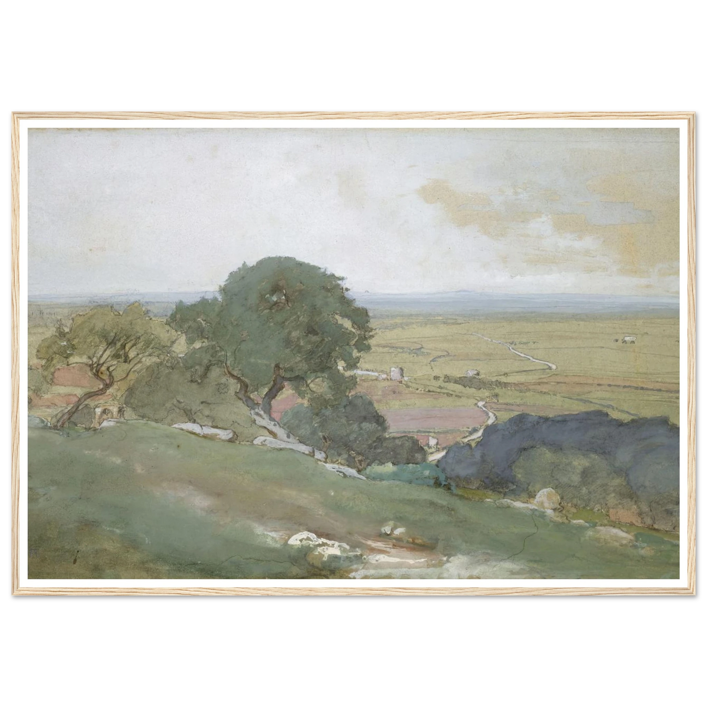 Olive Trees at Tivoli (1873) Art Print | George Inness - Framed Poster - 30x40 cm / 12x16″ - Black frame