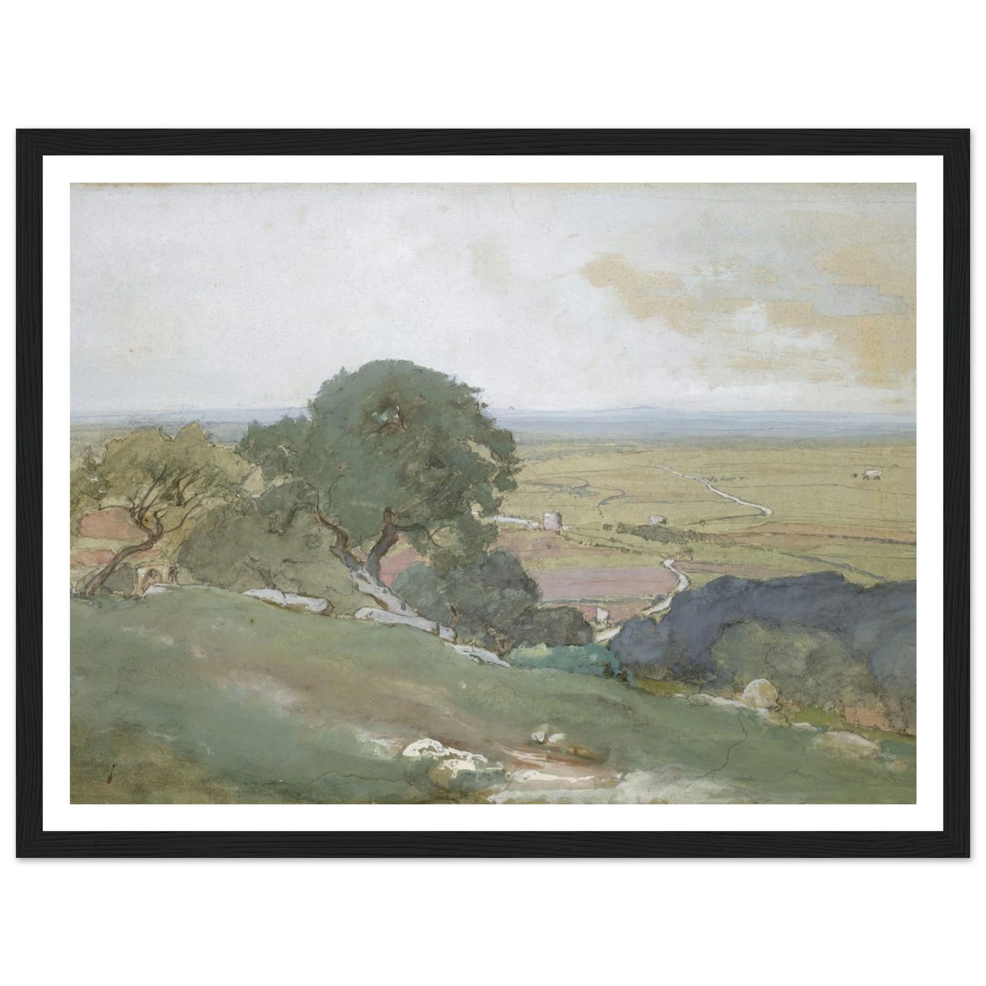 Olive Trees at Tivoli (1873) Art Print | George Inness - Framed Poster - 30x40 cm / 12x16″ - Black frame