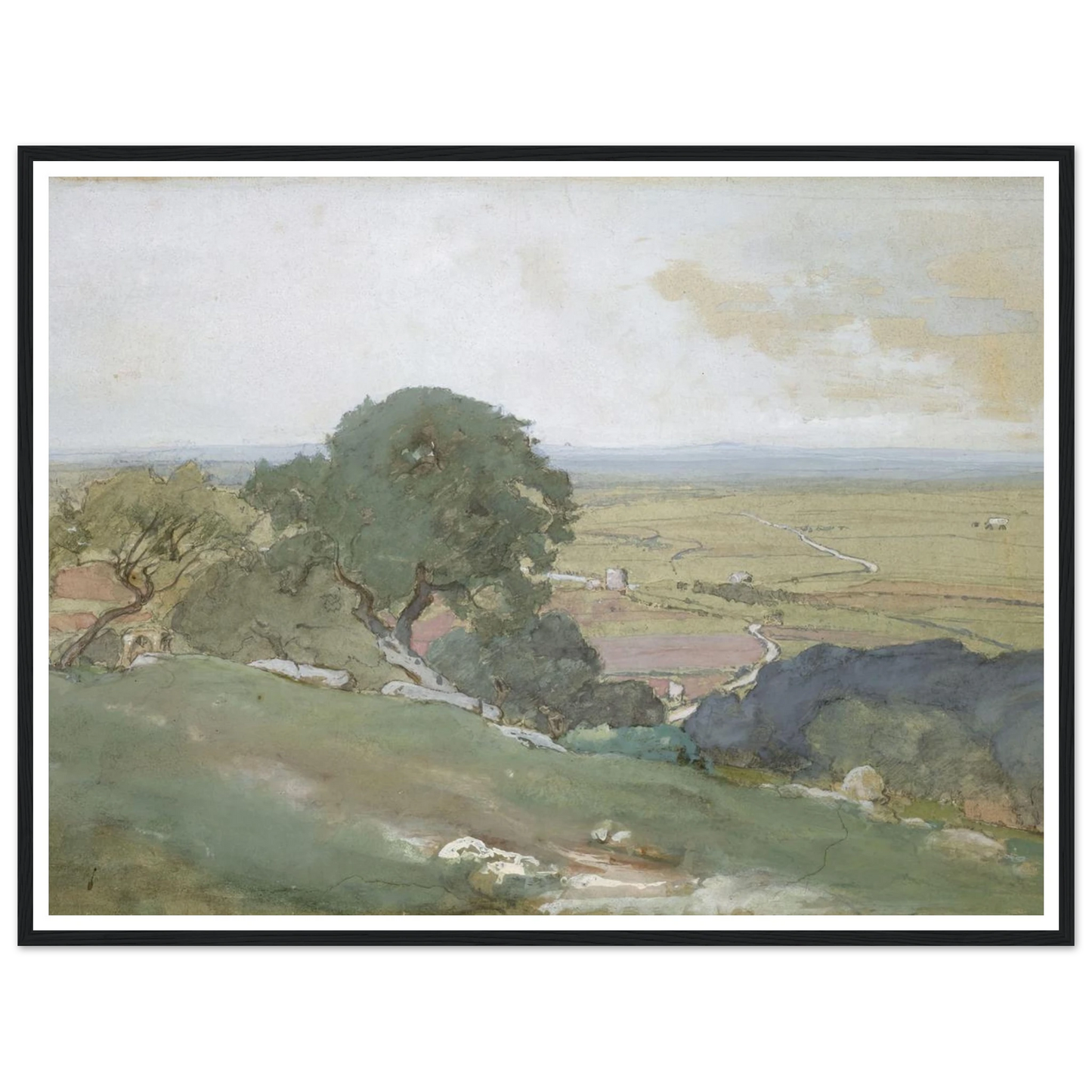 Olive Trees at Tivoli (1873) Art Print | George Inness - Framed Poster - 30x40 cm / 12x16″ - Black frame