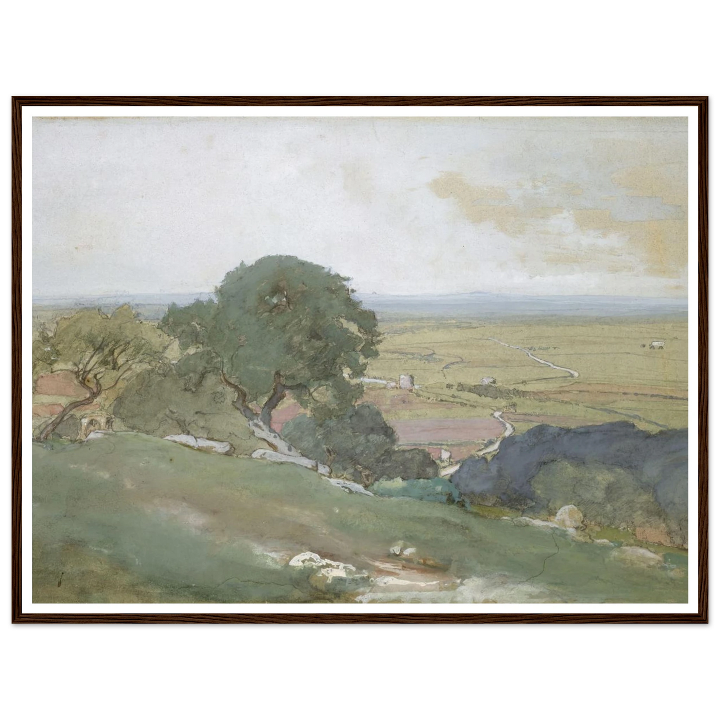 Olive Trees at Tivoli (1873) Art Print | George Inness - Framed Poster - 30x40 cm / 12x16″ - Black frame