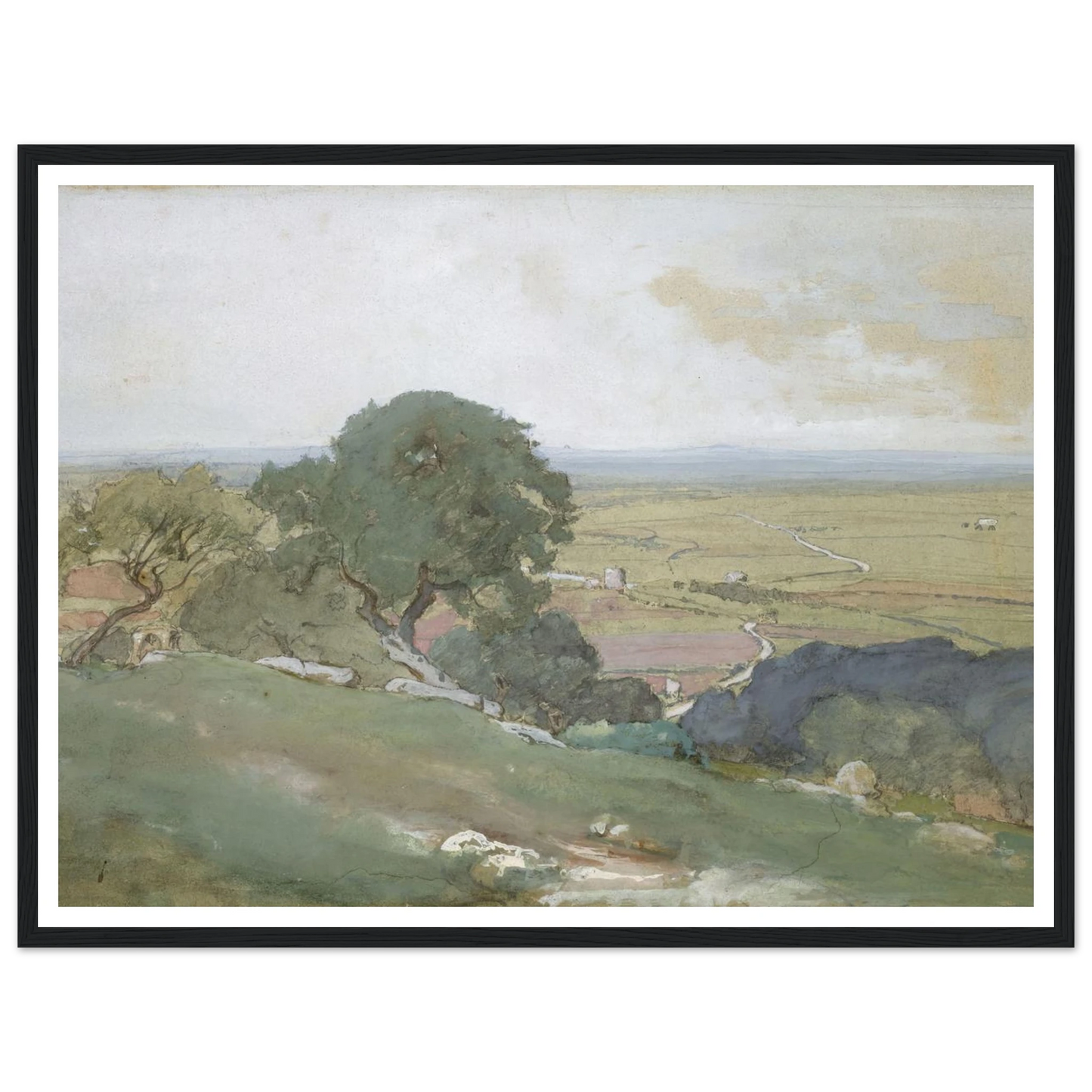 Olive Trees at Tivoli (1873) Art Print | George Inness - Framed Poster - 30x40 cm / 12x16″ - Black frame