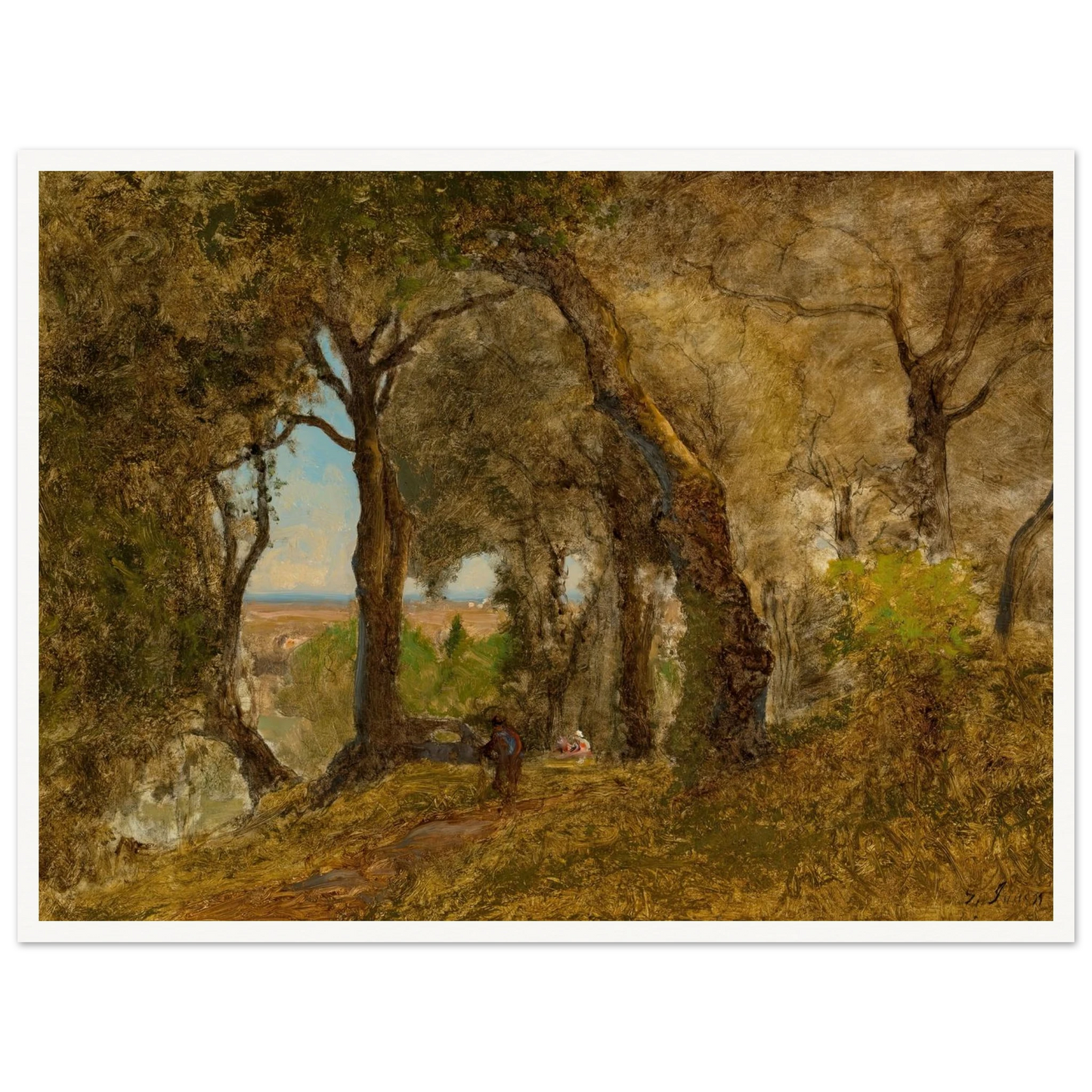 Olives, Albano, Italy Art Print | George Inness - Framed Poster - 30x40 cm / 12x16″ - Black frame